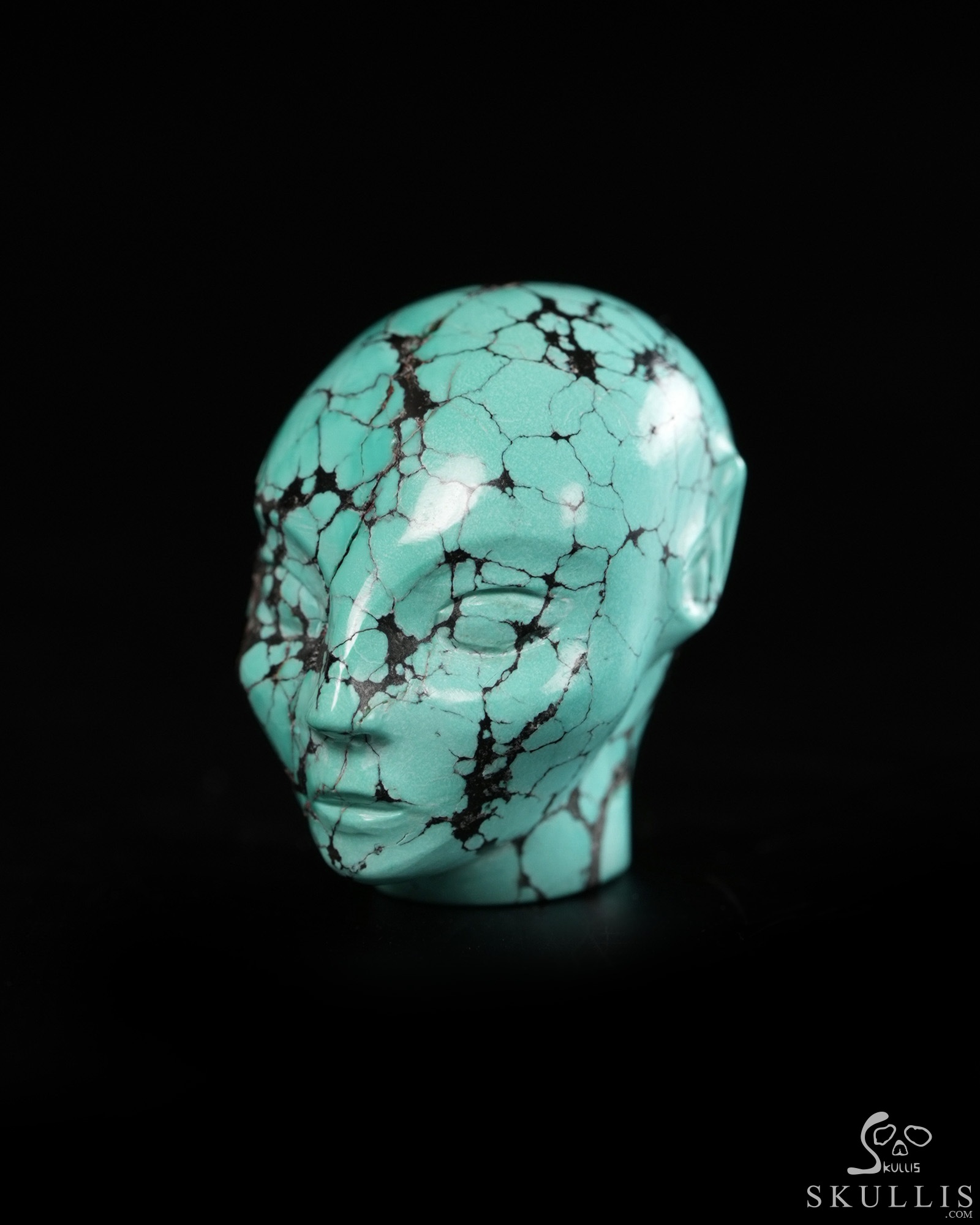 Gemstone 1.0" Turquoise Hand Carved Fairy Elf Alien Crystal Skull Companion Sculpture, Crystal Healing Gemstone 1.0" Turquoise Hand Carved Fairy Elf Alien Crystal Skull Companion Sculpture, Crystal Healing