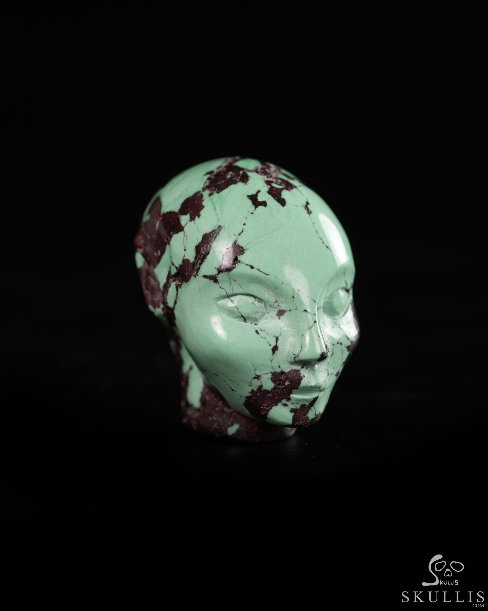 Gemstone 0.8" Turquoise Hand Carved Fairy Elf Alien Crystal Skull Companion Sculpture, Crystal Healing Gemstone 0.8" Turquoise Hand Carved Fairy Elf Alien Crystal Skull Companion Sculpture, Crystal Healing