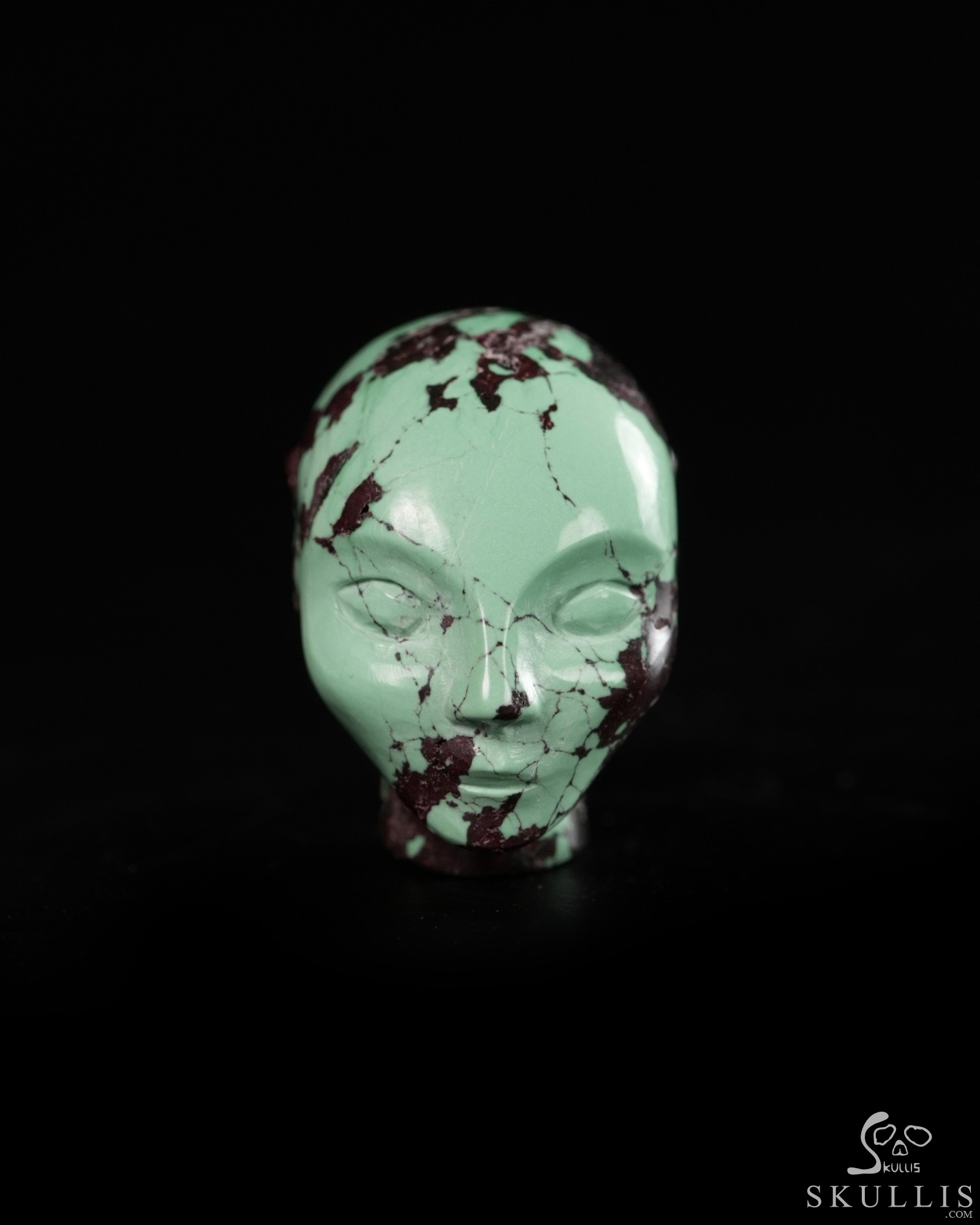Gemstone 0.8" Turquoise Hand Carved Fairy Elf Alien Crystal Skull Companion Sculpture, Crystal Healing Gemstone 0.8" Turquoise Hand Carved Fairy Elf Alien Crystal Skull Companion Sculpture, Crystal Healing