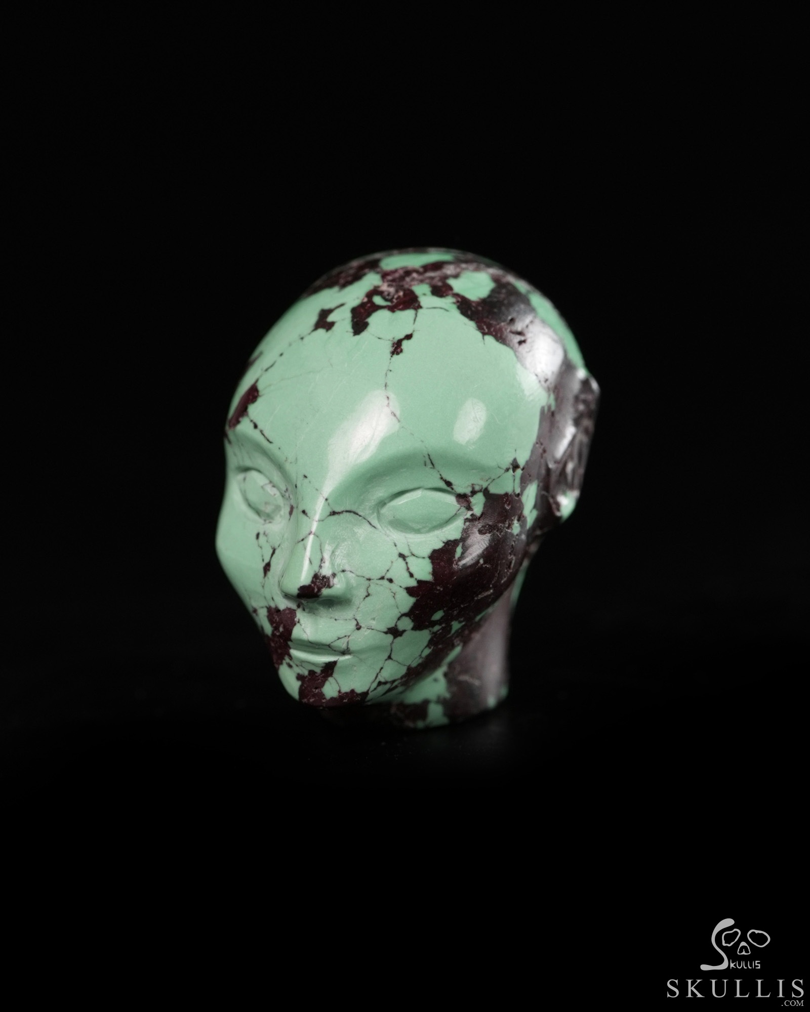 Gemstone 0.8" Turquoise Hand Carved Fairy Elf Alien Crystal Skull Companion Sculpture, Crystal Healing Gemstone 0.8" Turquoise Hand Carved Fairy Elf Alien Crystal Skull Companion Sculpture, Crystal Healing