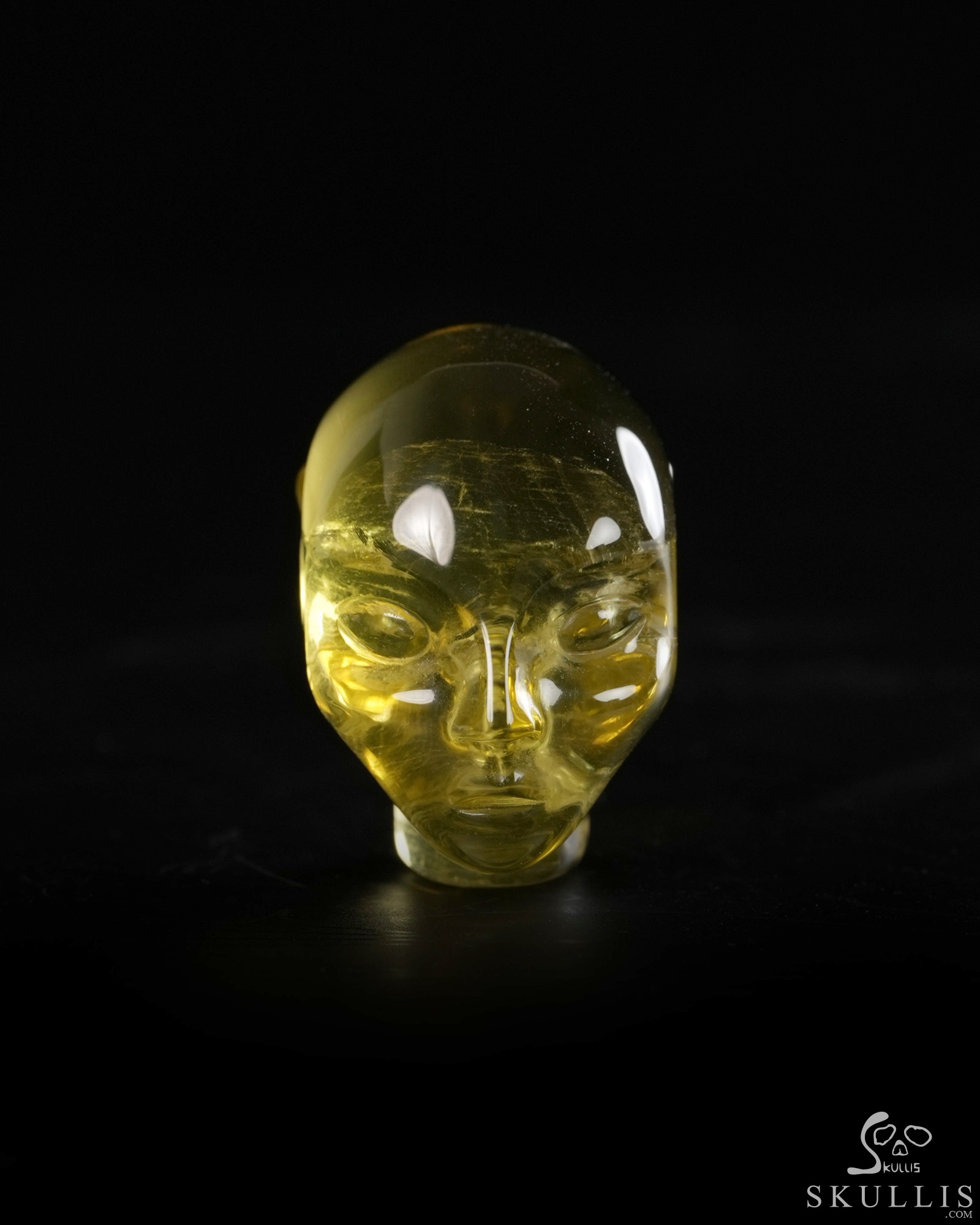Gemstone 1.2" Citrine Hand Carved Fairy Elf Alien Crystal Skull Companion Sculpture, Crystal Healing Gemstone 1.2" Citrine Hand Carved Fairy Elf Alien Crystal Skull Companion Sculpture, Crystal Healing