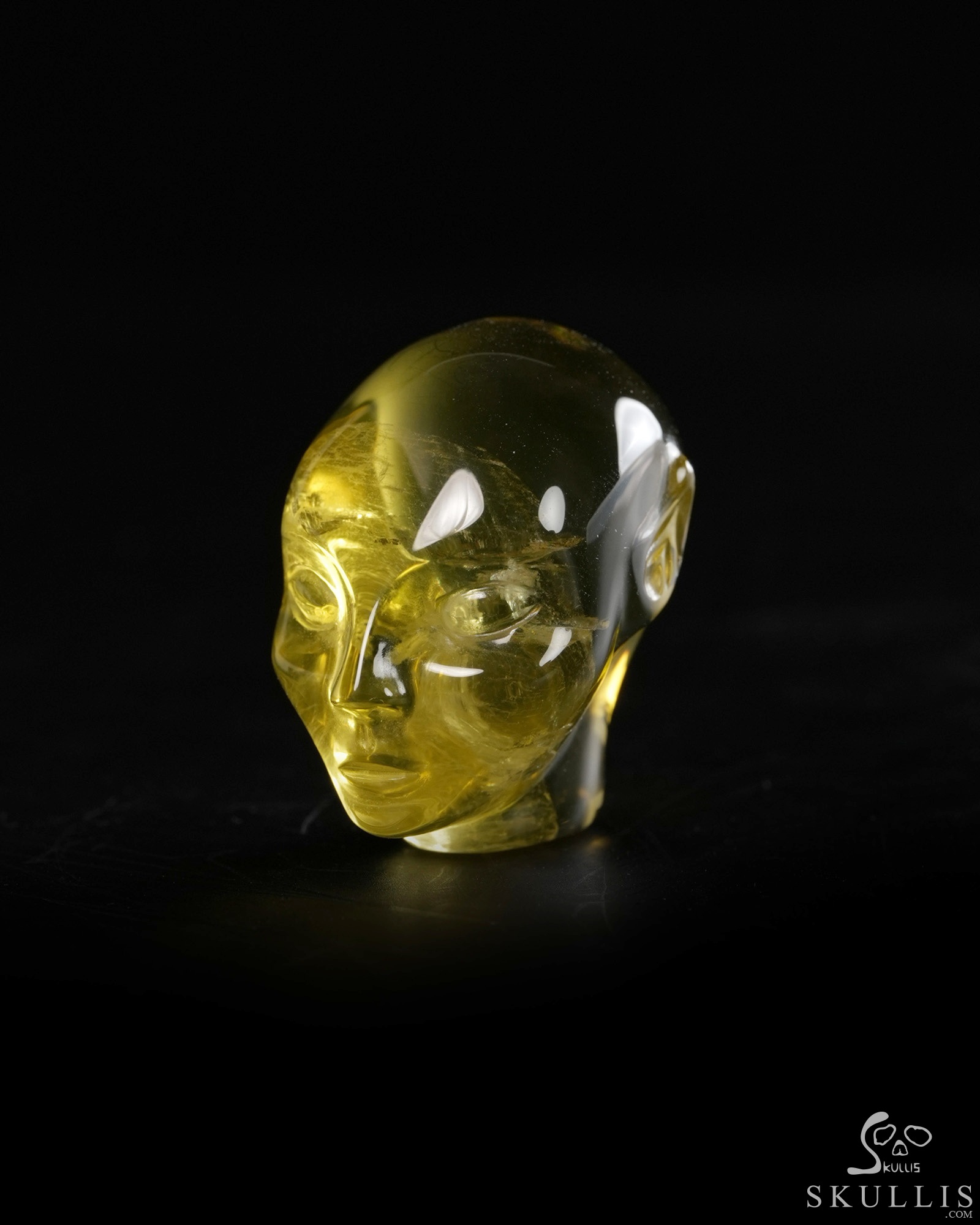 Gemstone 1.2" Citrine Hand Carved Fairy Elf Alien Crystal Skull Companion Sculpture, Crystal Healing Gemstone 1.2" Citrine Hand Carved Fairy Elf Alien Crystal Skull Companion Sculpture, Crystal Healing