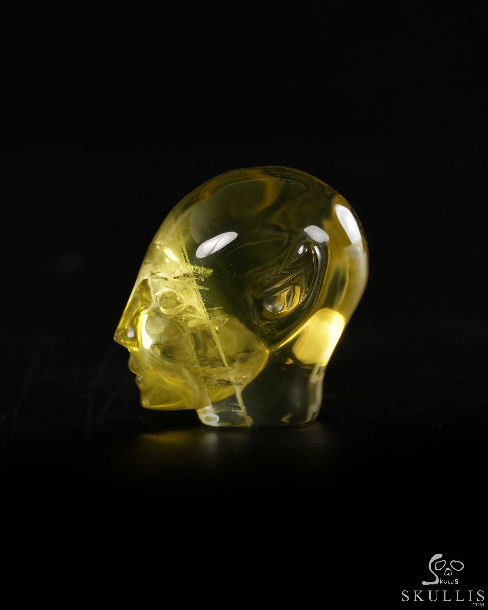 Gemstone 1.2" Citrine Hand Carved Fairy Elf Alien Crystal Skull Companion Sculpture, Crystal Healing Gemstone 1.2" Citrine Hand Carved Fairy Elf Alien Crystal Skull Companion Sculpture, Crystal Healing