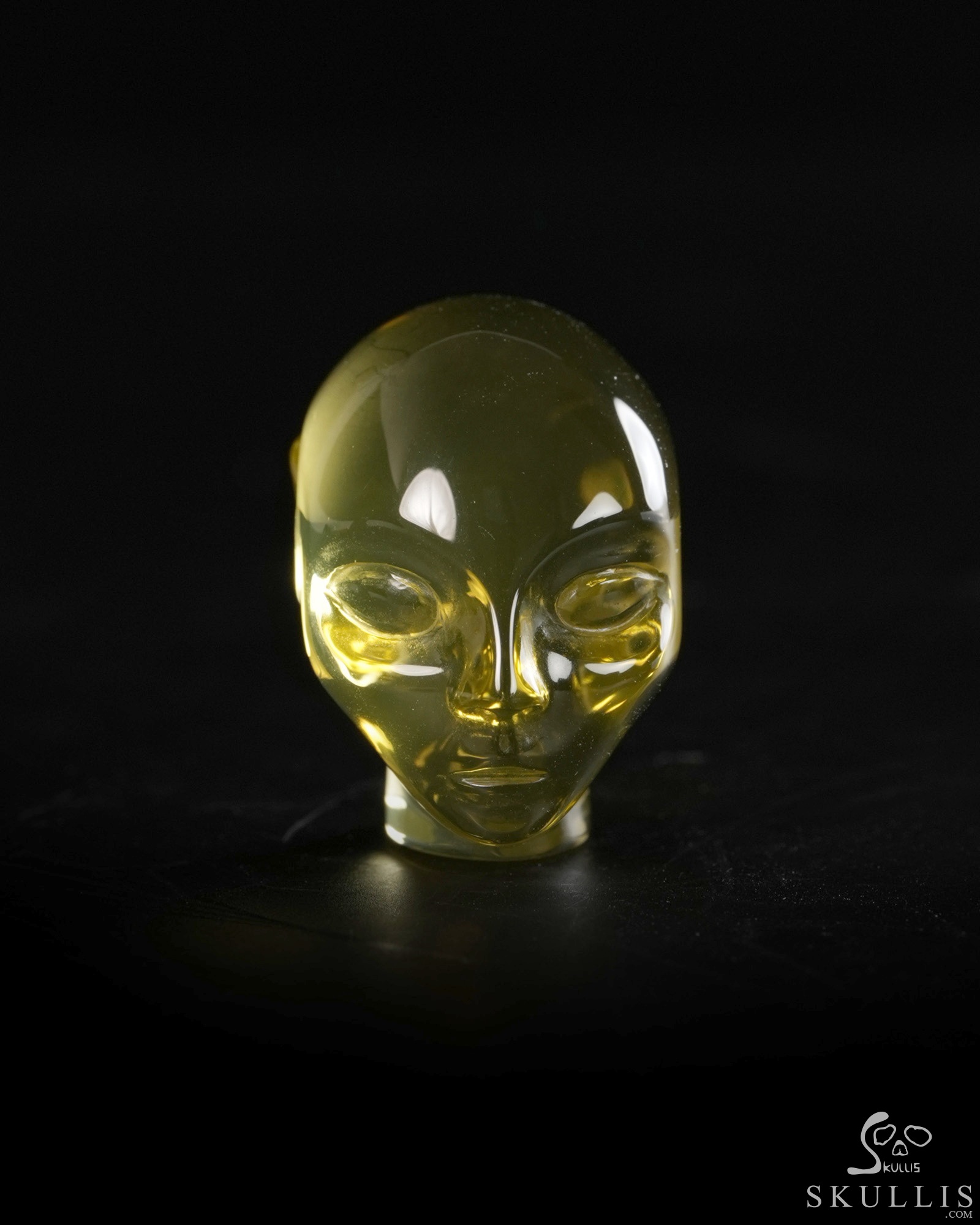 Gemstone 1.0" Citrine Hand Carved Fairy Elf Alien Crystal Skull Companion Sculpture, Crystal Healing Gemstone 1.0" Citrine Hand Carved Fairy Elf Alien Crystal Skull Companion Sculpture, Crystal Healing