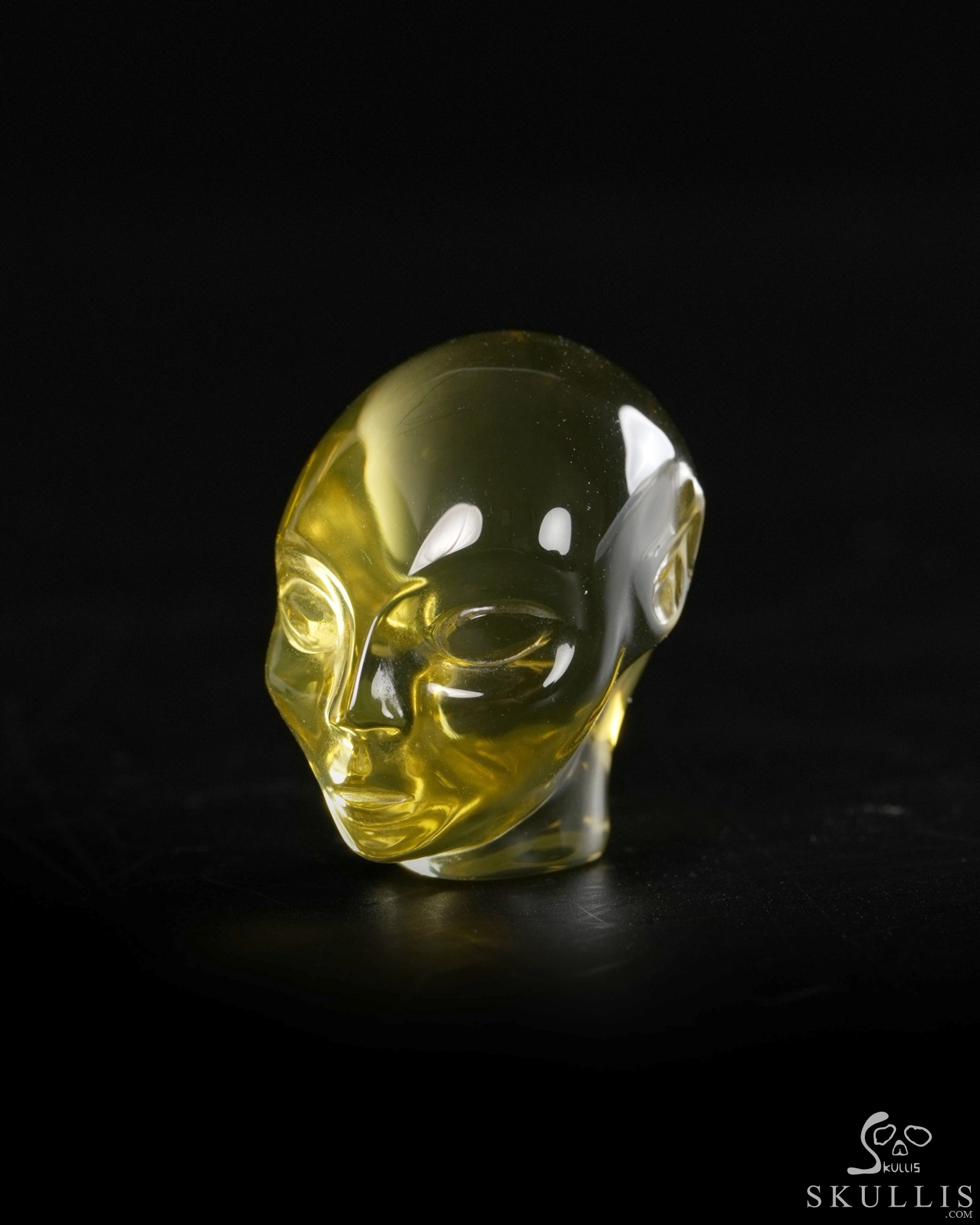 Gemstone 1.0" Citrine Hand Carved Fairy Elf Alien Crystal Skull Companion Sculpture, Crystal Healing Gemstone 1.0" Citrine Hand Carved Fairy Elf Alien Crystal Skull Companion Sculpture, Crystal Healing