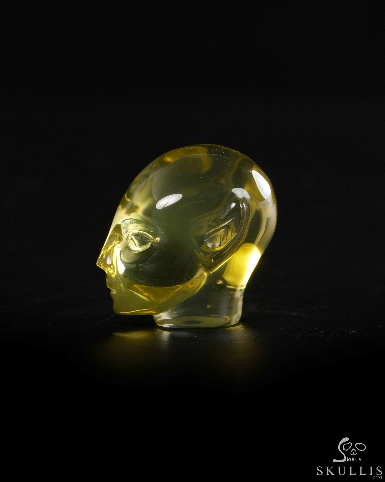 Gemstone 1.0" Citrine Hand Carved Fairy Elf Alien Crystal Skull Companion Sculpture, Crystal Healing Gemstone 1.0" Citrine Hand Carved Fairy Elf Alien Crystal Skull Companion Sculpture, Crystal Healing