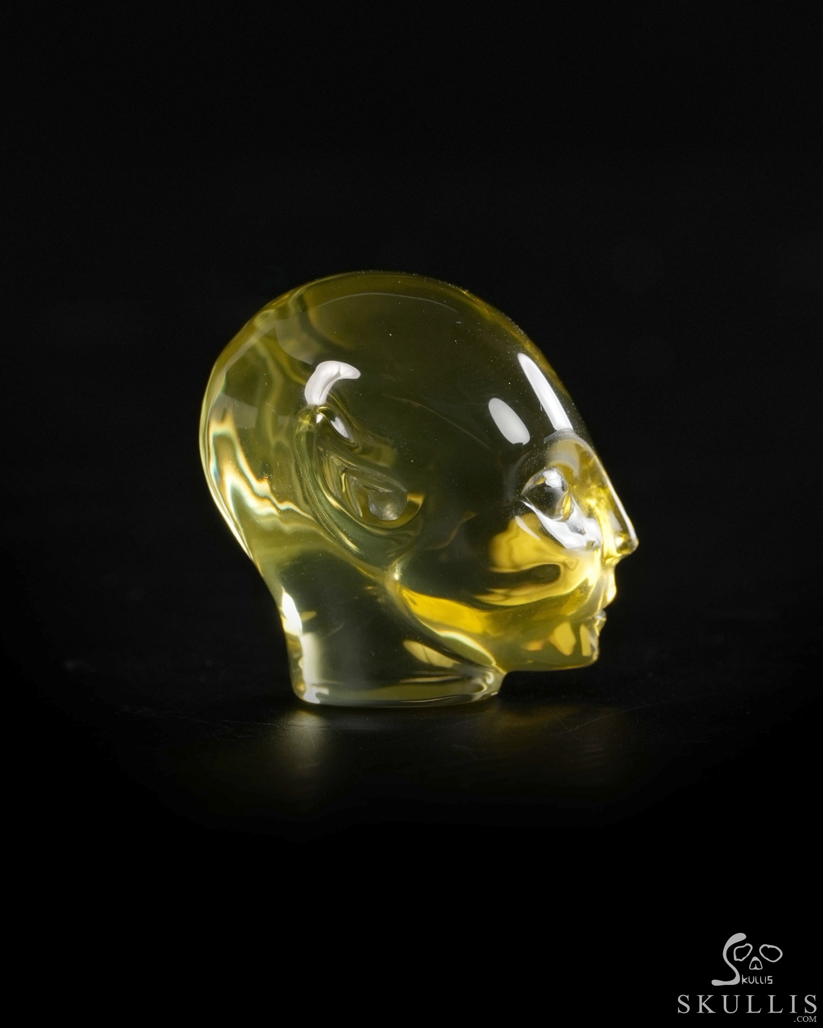 Gemstone 1.0" Citrine Hand Carved Fairy Elf Alien Crystal Skull Companion Sculpture, Crystal Healing Gemstone 1.0" Citrine Hand Carved Fairy Elf Alien Crystal Skull Companion Sculpture, Crystal Healing