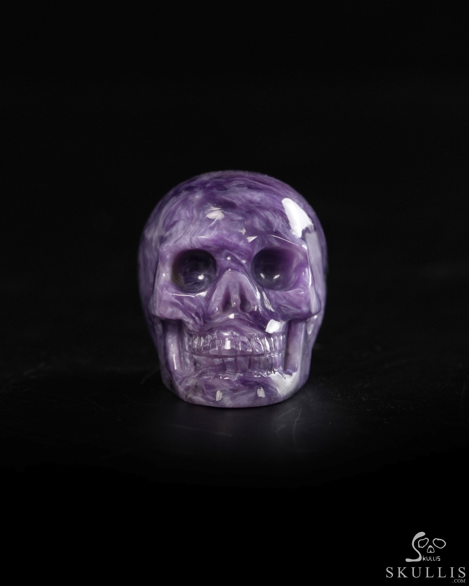 Gemstone 1.2" Russian Charoite Hand Carved Crystal Skull, Crystal Healing Gemstone 1.2" Russian Charoite Hand Carved Crystal Skull, Crystal Healing