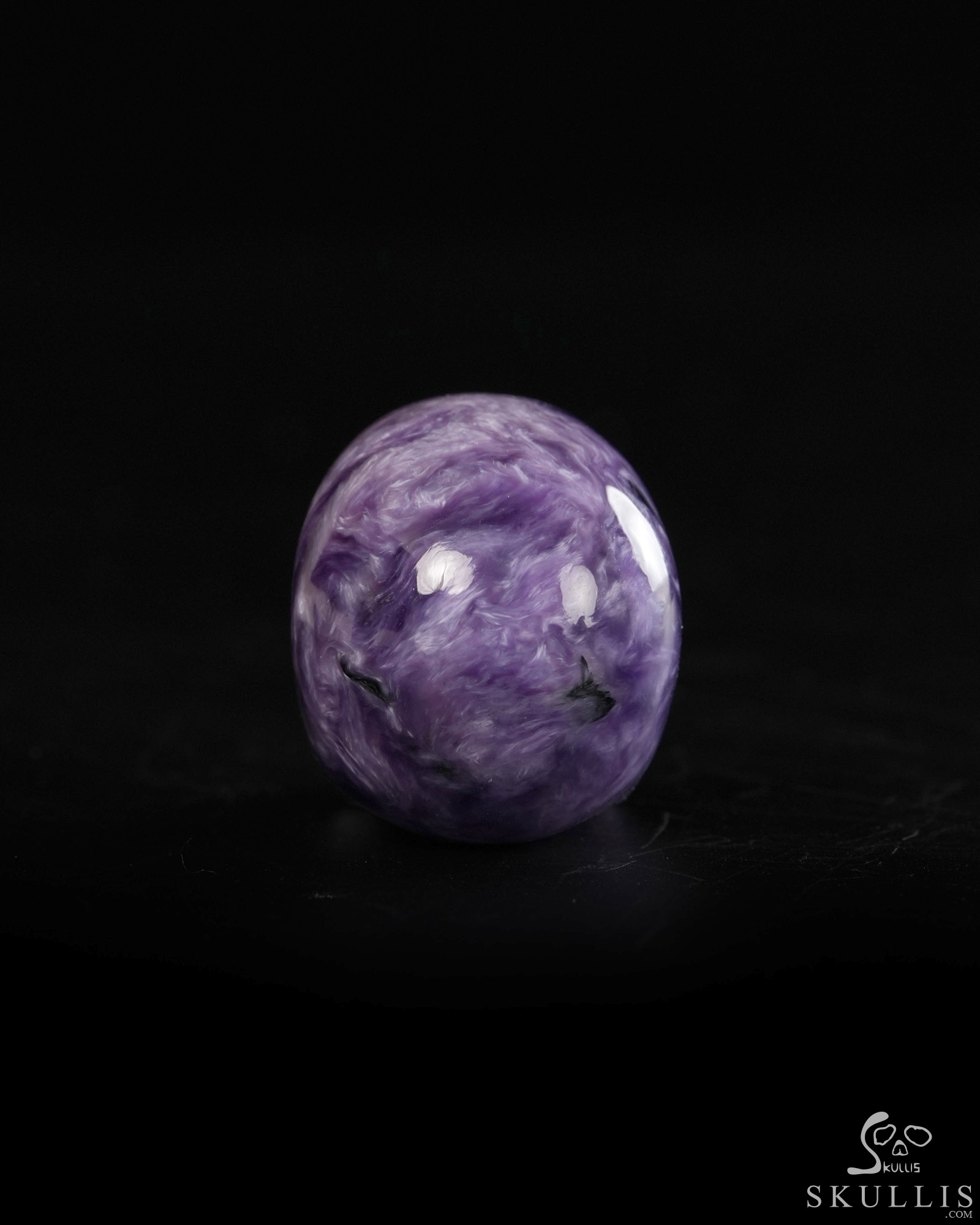 Gemstone 1.2" Russian Charoite Hand Carved Crystal Skull, Crystal Healing Gemstone 1.2" Russian Charoite Hand Carved Crystal Skull, Crystal Healing
