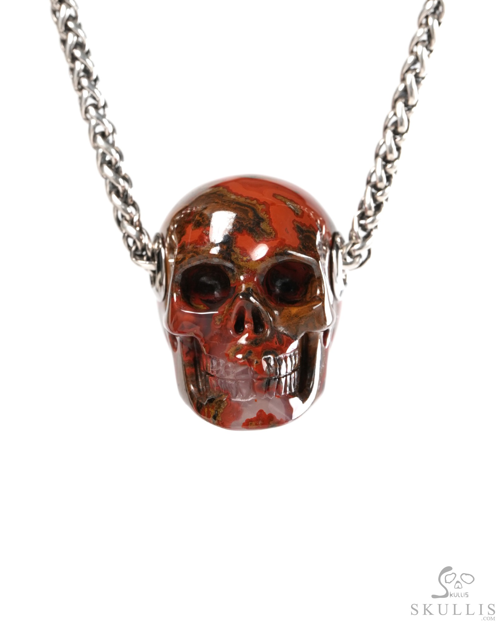 Skullis Signature 1.2" Red Desert Agate Hand Carved Crystal Skull Pendant, Crystal Healing Skull Jewelry, for Women & Men Skullis Signature 1.2" Red Desert Agate Hand Carved Crystal Skull Pendant, Crystal Healing Skull Jewelry, for Women & Men