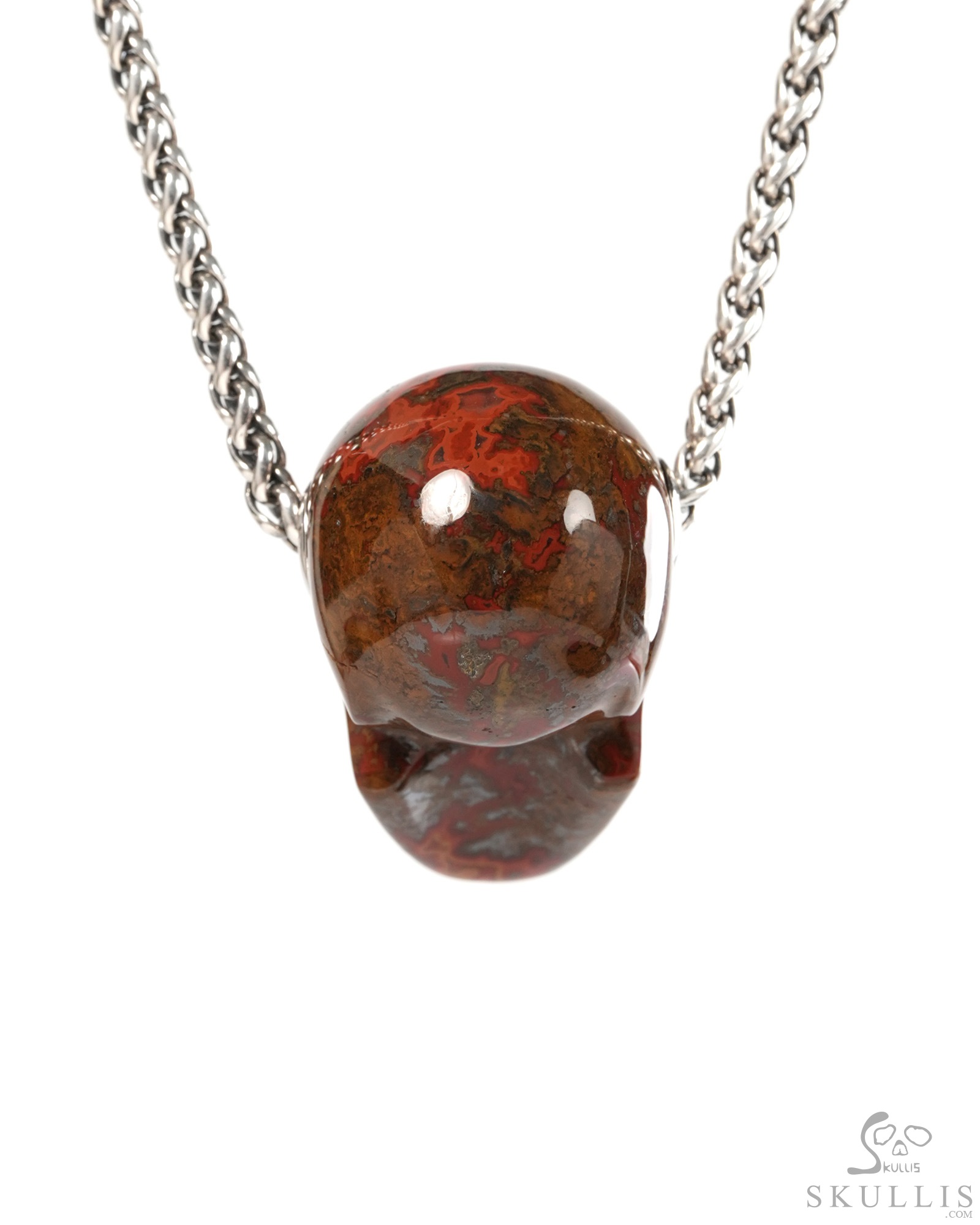 Skullis Signature 1.2" Red Desert Agate Hand Carved Crystal Skull Pendant, Crystal Healing Skull Jewelry, for Women & Men Skullis Signature 1.2" Red Desert Agate Hand Carved Crystal Skull Pendant, Crystal Healing Skull Jewelry, for Women & Men