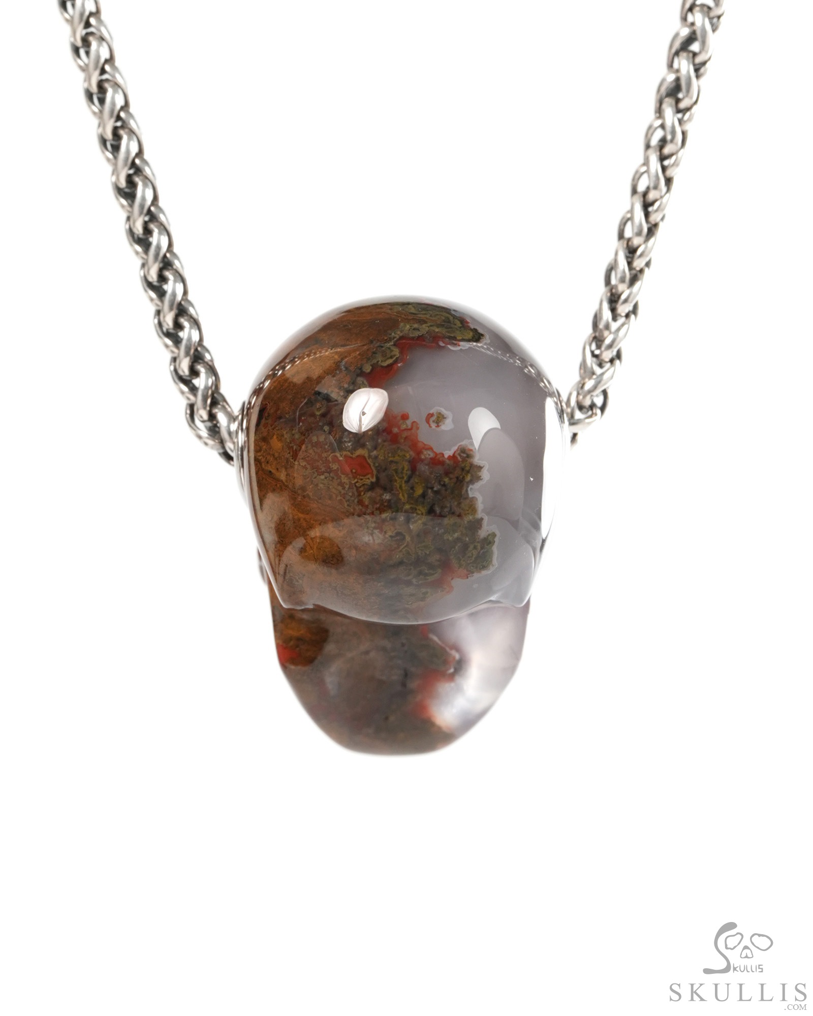 Skullis Signature 1.2" Red Desert Agate Hand Carved Crystal Skull Pendant, Crystal Healing Skull Jewelry, for Women & Men Skullis Signature 1.2" Red Desert Agate Hand Carved Crystal Skull Pendant, Crystal Healing Skull Jewelry, for Women & Men