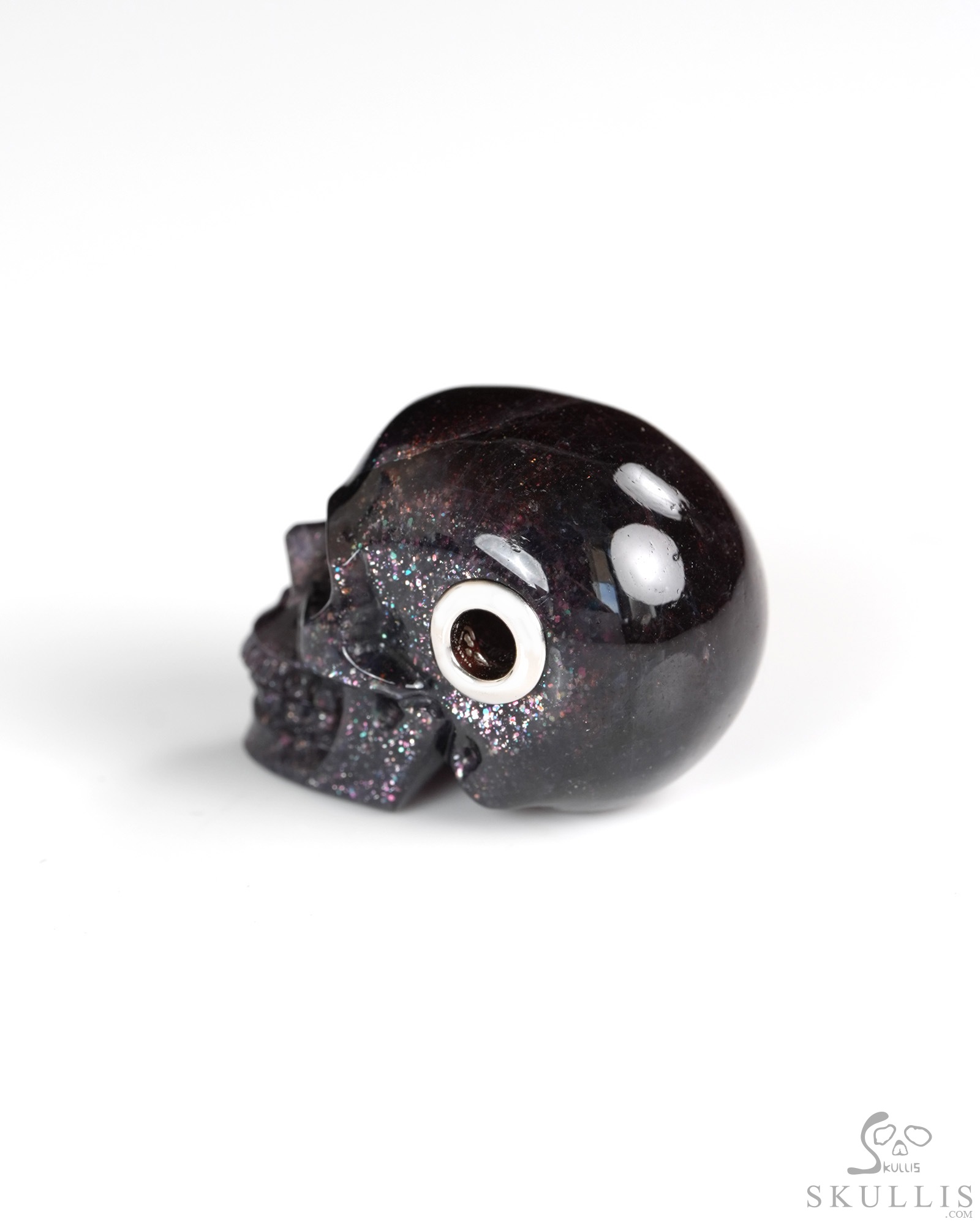 Skullis Signature 1.2" Iolite Hand Carved Crystal Skull Pendant, Crystal Healing Skull Jewelry, for Women & Men Skullis Signature 1.2" Iolite Hand Carved Crystal Skull Pendant, Crystal Healing Skull Jewelry, for Women & Men