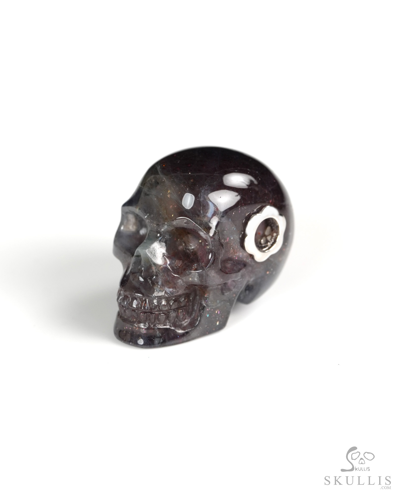 Skulis Signature 0.9" Iolite Hand Carved Crystal Skull Pendant, Crystal Healing Skull Jewelry, for Women & Men Skulis Signature 0.9" Iolite Hand Carved Crystal Skull Pendant, Crystal Healing Skull Jewelry, for Women & Men