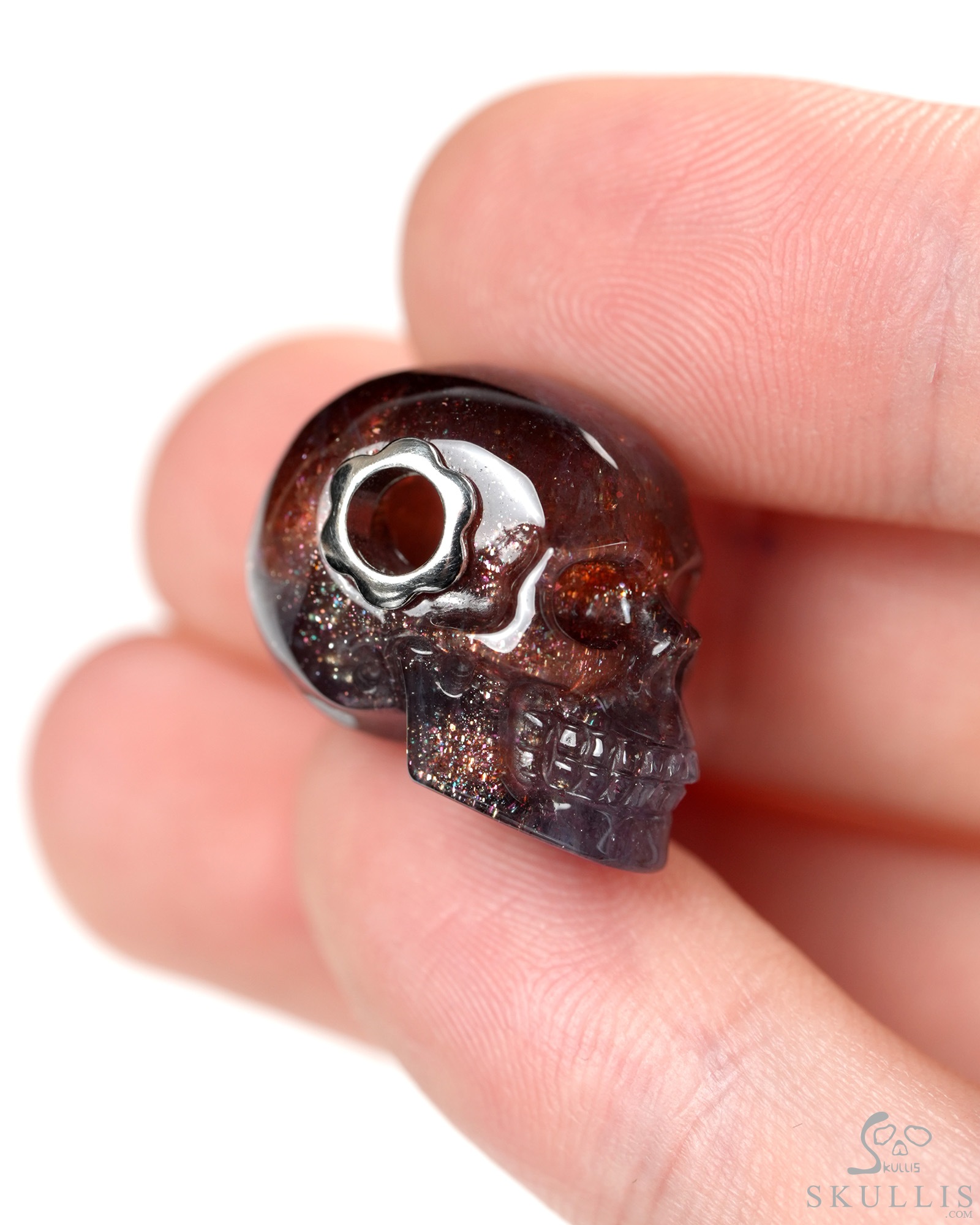 Skullis Signature 0.7" Iolite Hand Carved Crystal Skull Pendant, Crystal Healing Skull Jewelry, for Women & Men Skullis Signature 0.7" Iolite Hand Carved Crystal Skull Pendant, Crystal Healing Skull Jewelry, for Women & Men