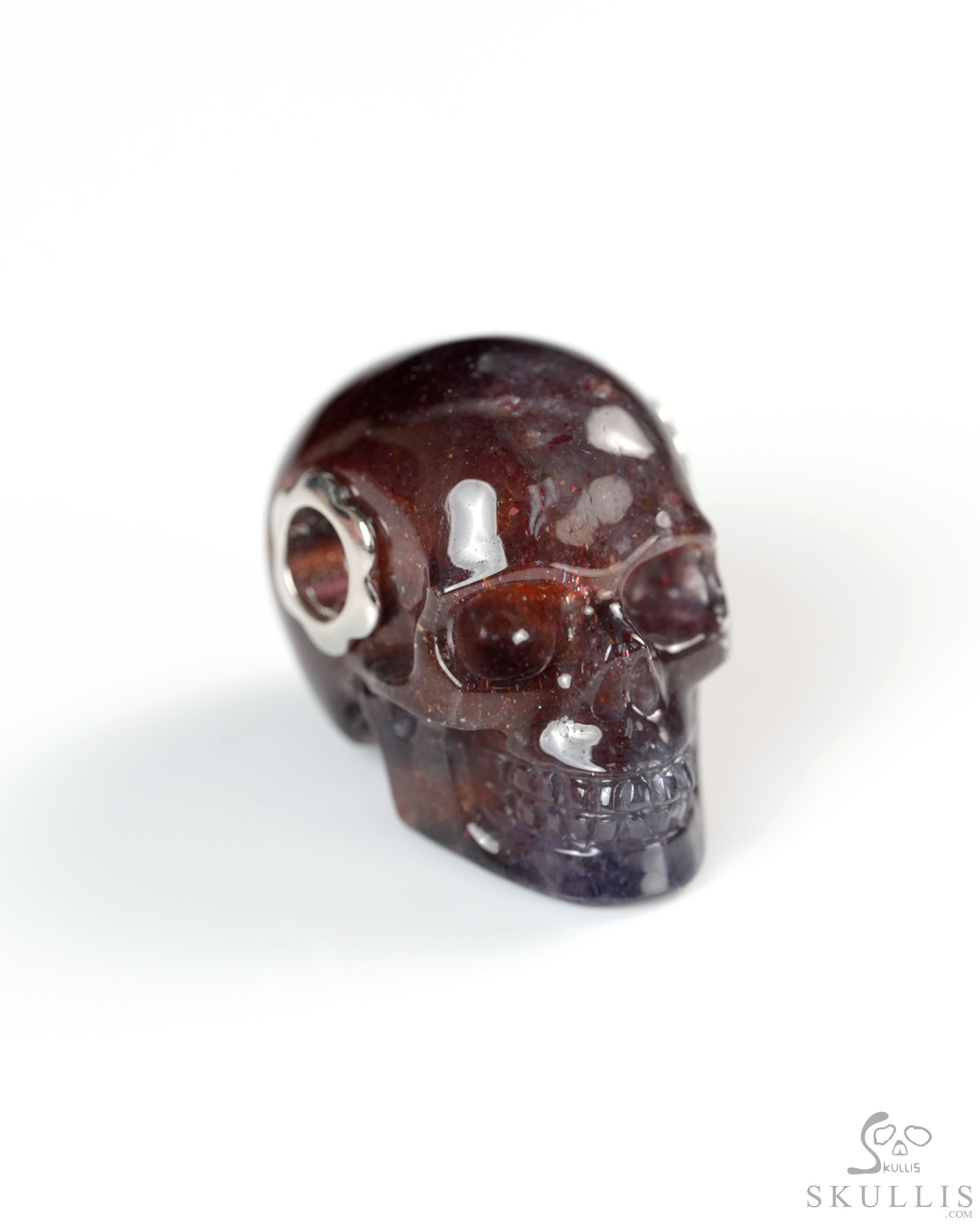 Skullis Signature 0.7" Iolite Hand Carved Crystal Skull Pendant, Crystal Healing Skull Jewelry, for Women & Men Skullis Signature 0.7" Iolite Hand Carved Crystal Skull Pendant, Crystal Healing Skull Jewelry, for Women & Men