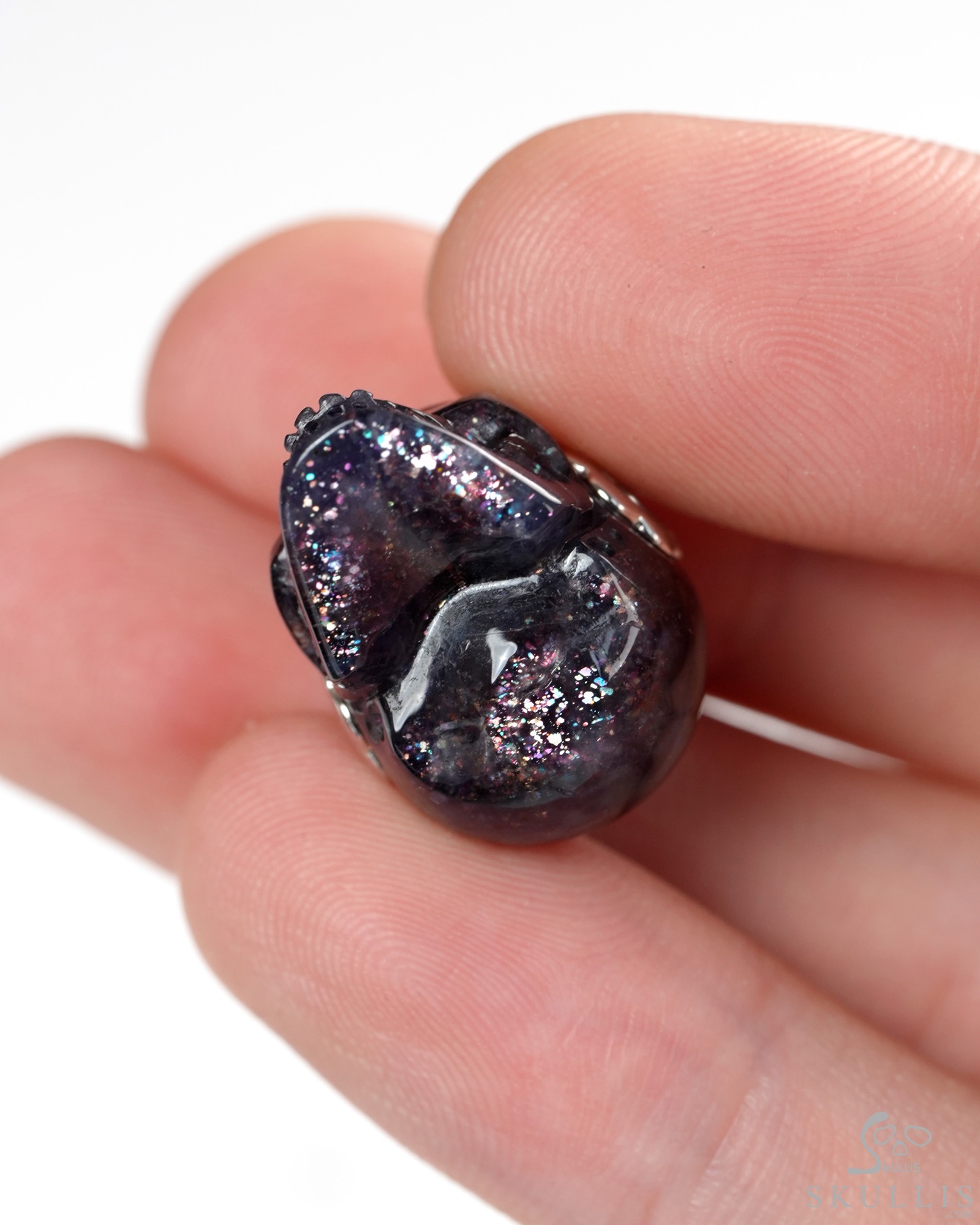 Skullis Signature 0.7" Iolite Hand Carved Crystal Skull Pendant, Crystal Healing Skull Jewelry, for Women & Men Skullis Signature 0.7" Iolite Hand Carved Crystal Skull Pendant, Crystal Healing Skull Jewelry, for Women & Men