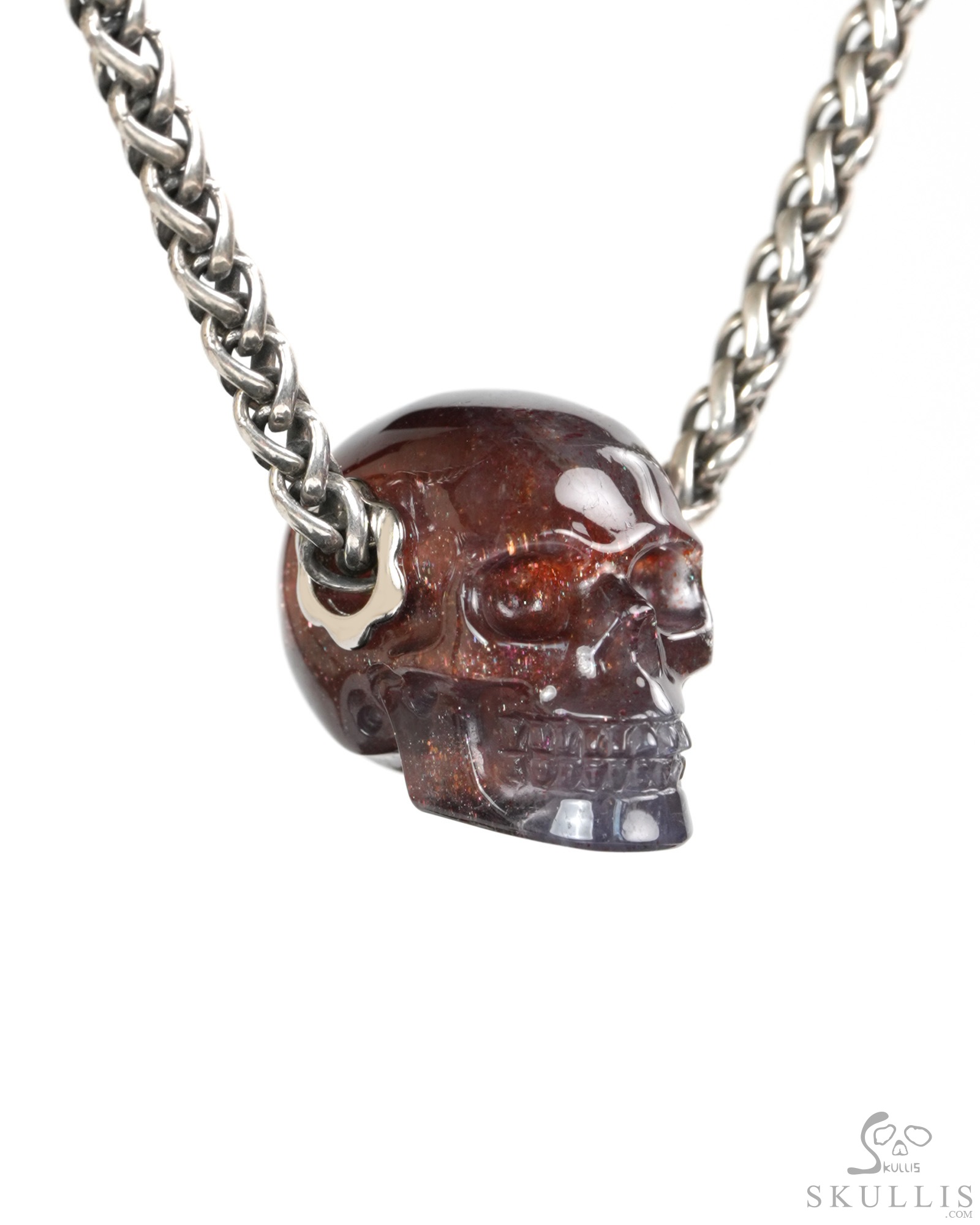 Skullis Signature 0.7" Iolite Hand Carved Crystal Skull Pendant, Crystal Healing Skull Jewelry, for Women & Men Skullis Signature 0.7" Iolite Hand Carved Crystal Skull Pendant, Crystal Healing Skull Jewelry, for Women & Men