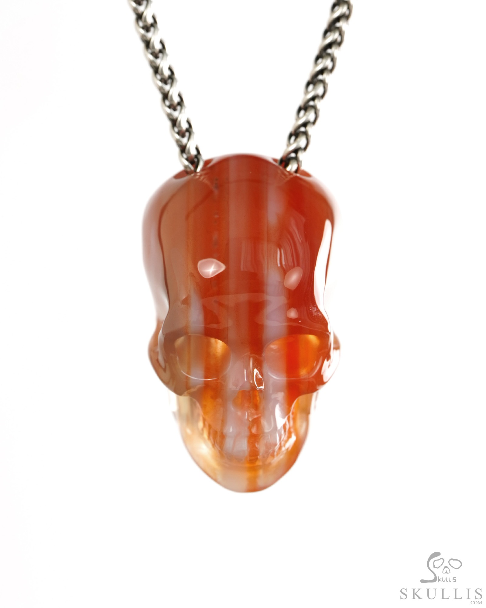 Hollow Essence - 1.4" Agate Hand Carved Crystal Skull Pendant, Crystal Healing Skull Jewelry, for Women & Men Hollow Essence - 1.4" Agate Hand Carved Crystal Skull Pendant, Crystal Healing Skull Jewelry, for Women & Men