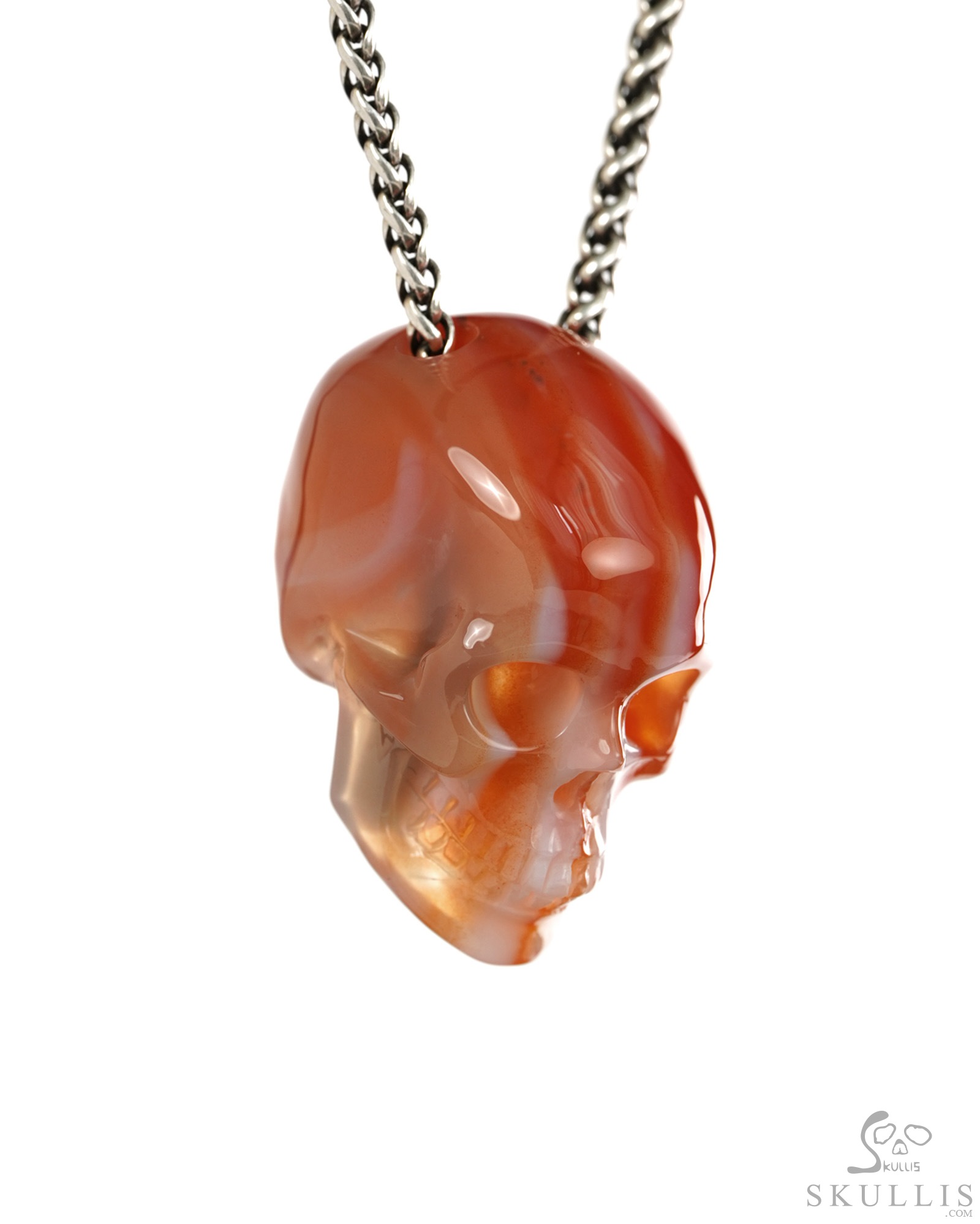 Hollow Essence - 1.4" Agate Hand Carved Crystal Skull Pendant, Crystal Healing Skull Jewelry, for Women & Men Hollow Essence - 1.4" Agate Hand Carved Crystal Skull Pendant, Crystal Healing Skull Jewelry, for Women & Men