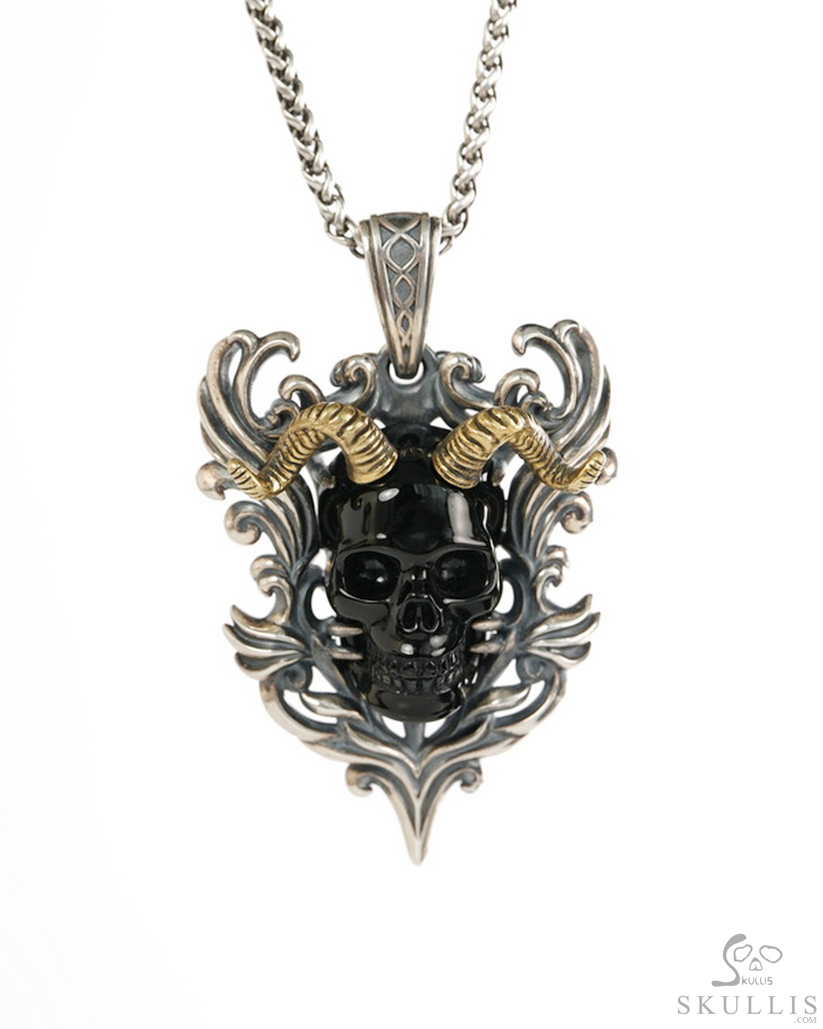 Necklace of 2.6" Black Obsidian Hand Carved Crystal Skull Pendant, Crystal Healing Skull Jewelry, for Women & Men Necklace of 2.6" Black Obsidian Hand Carved Crystal Skull Pendant, Crystal Healing Skull Jewelry, for Women & Men