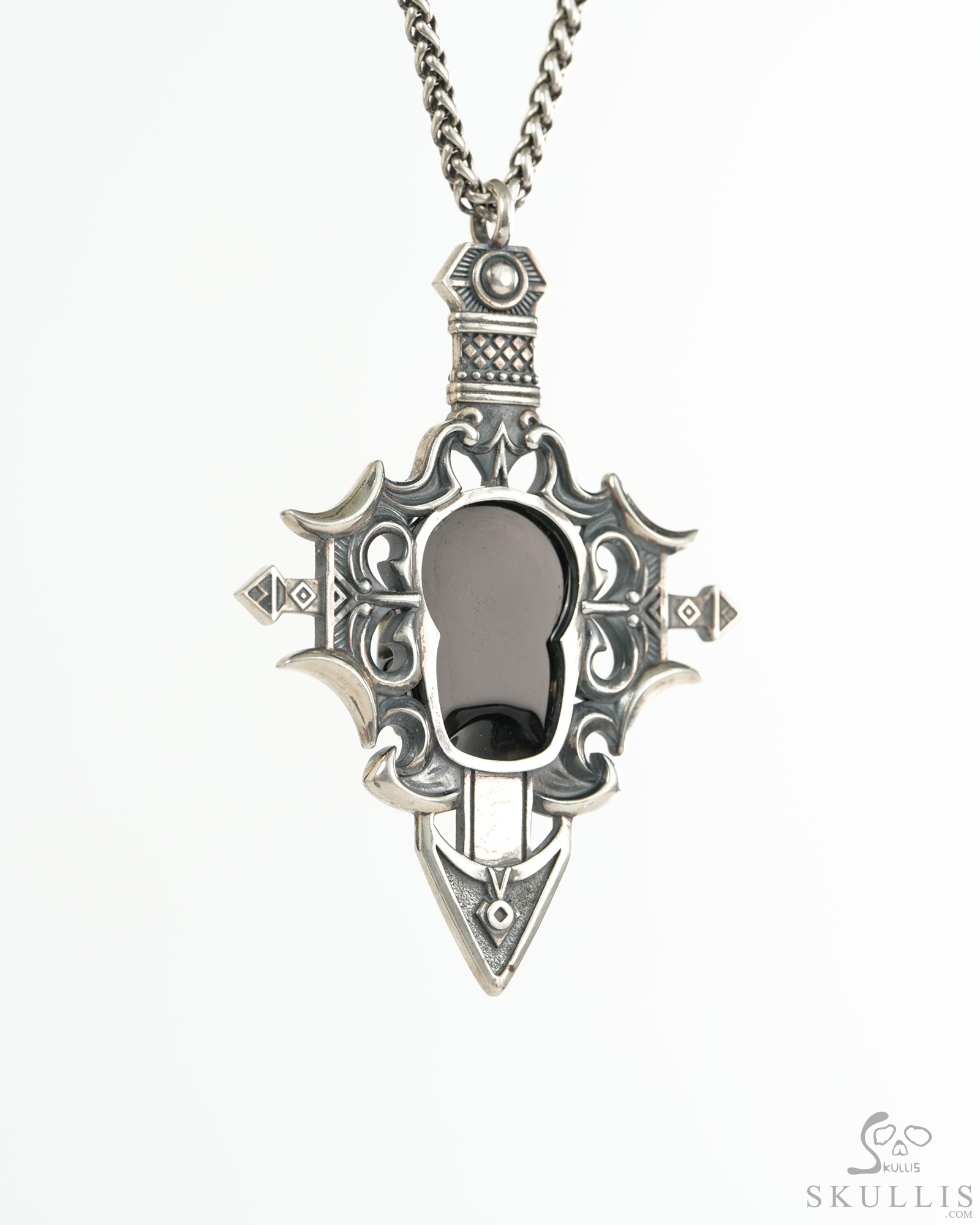 Necklace of 3.0" Black Obsidian Hand Carved Crystal Skull Pendant, Crystal Healing Skull Jewelry, for Women & Men Necklace of 3.0" Black Obsidian Hand Carved Crystal Skull Pendant, Crystal Healing Skull Jewelry, for Women & Men