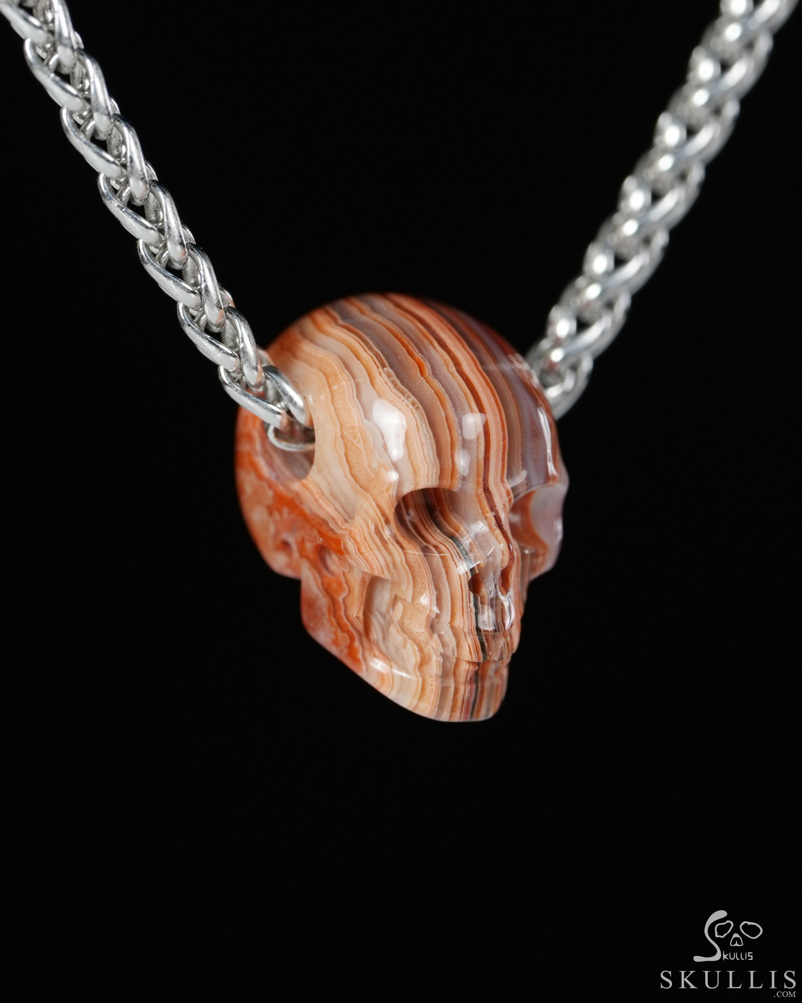 Minimalist Skull Pendant - 0.6" Red Crazy Lace Agate Hand Carved Crystal Skull Pendant, Crystal Healing Skull Jewelry, for Women & Men Minimalist Skull Pendant - 0.6" Red Crazy Lace Agate Hand Carved Crystal Skull Pendant, Crystal Healing Skull Jewelry, for Women & Men
