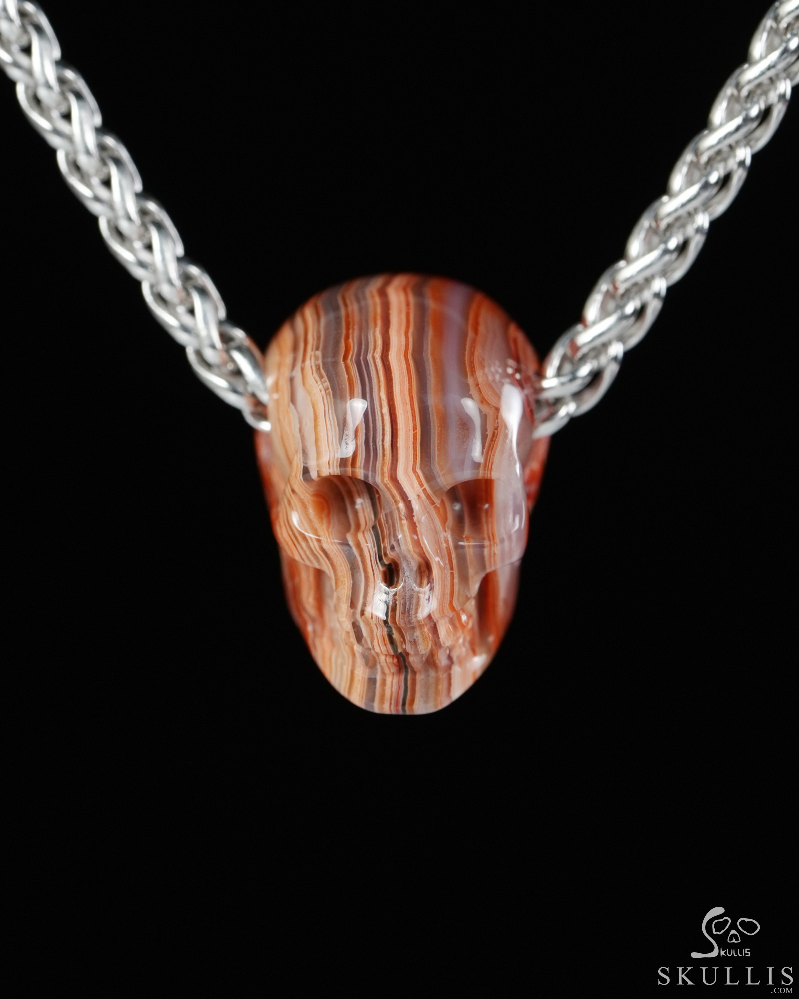 Minimalist Skull Pendant - 0.6" Red Crazy Lace Agate Hand Carved Crystal Skull Pendant, Crystal Healing Skull Jewelry, for Women & Men Minimalist Skull Pendant - 0.6" Red Crazy Lace Agate Hand Carved Crystal Skull Pendant, Crystal Healing Skull Jewelry, for Women & Men