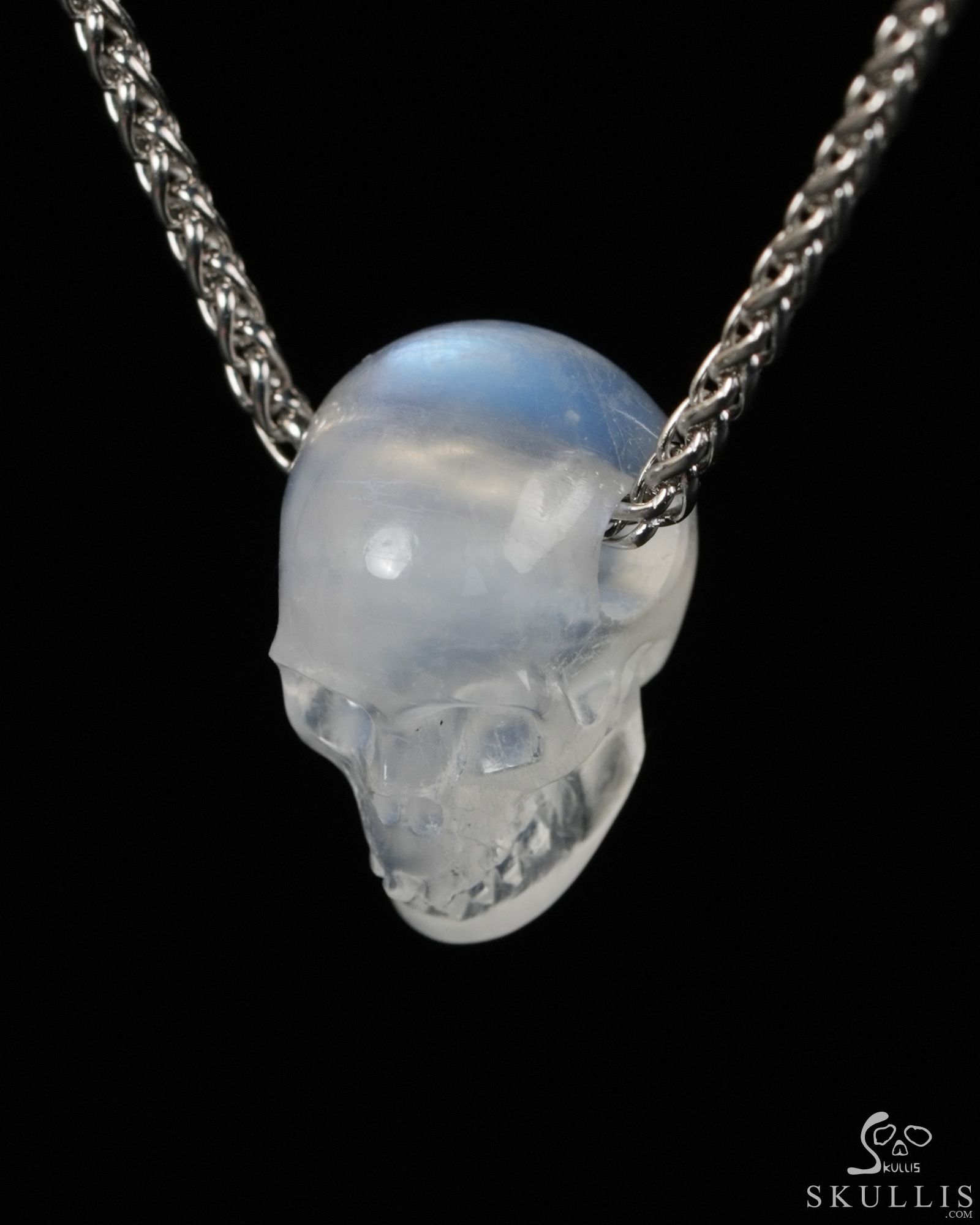 Minimalist Skull Pendant 0.6" Moonstone Hand Carved Crystal Skull Pendant, Crystal Healing Skull Jewelry, for Women & Men Minimalist Skull Pendant 0.6" Moonstone Hand Carved Crystal Skull Pendant, Crystal Healing Skull Jewelry, for Women & Men