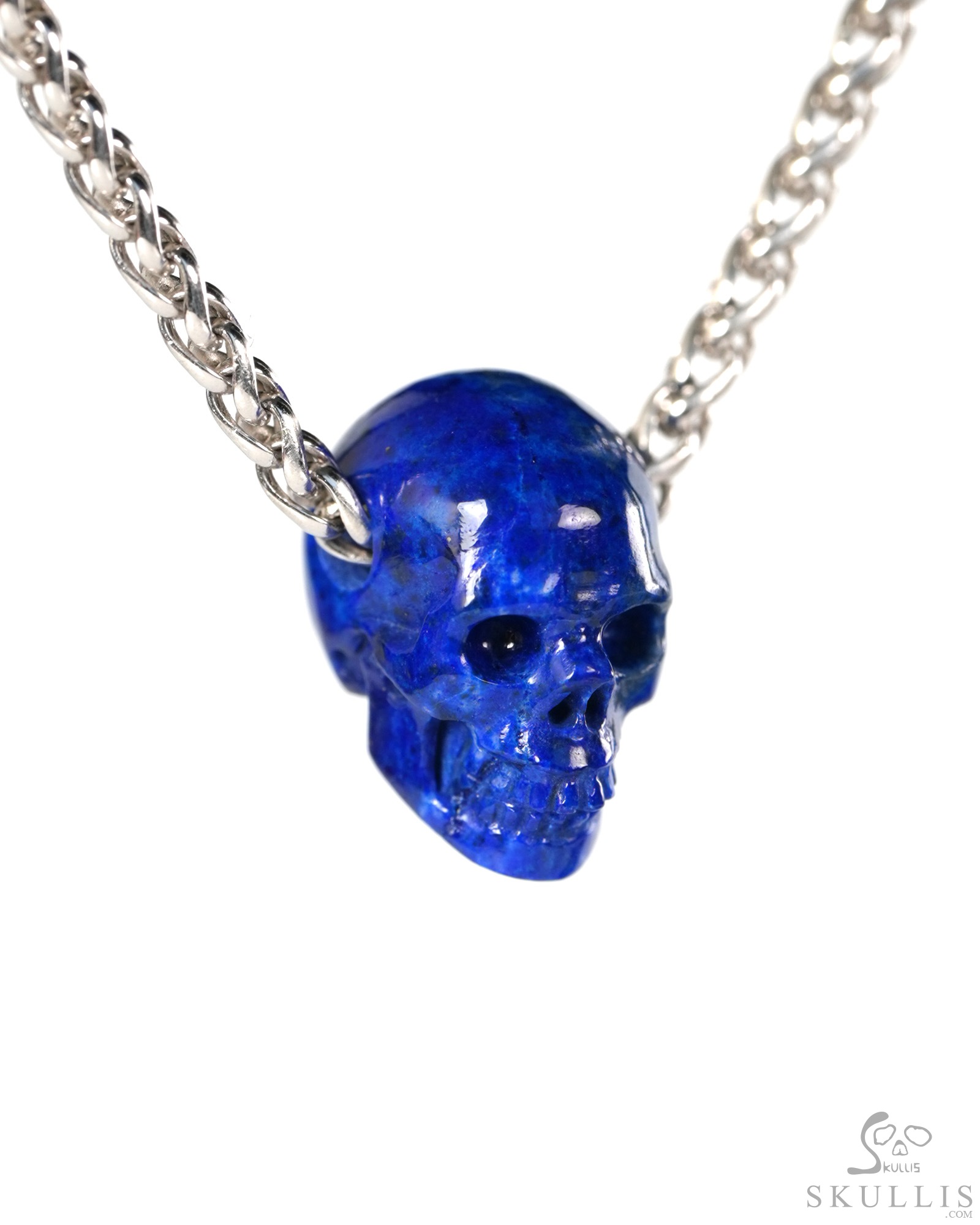 Minimalist Skull Pendant - 0.6" Lapis Lazuli Hand Carved Crystal Skull Pendant, Crystal Healing Skull Jewelry, for Women & Men Minimalist Skull Pendant - 0.6" Lapis Lazuli Hand Carved Crystal Skull Pendant, Crystal Healing Skull Jewelry, for Women & Men