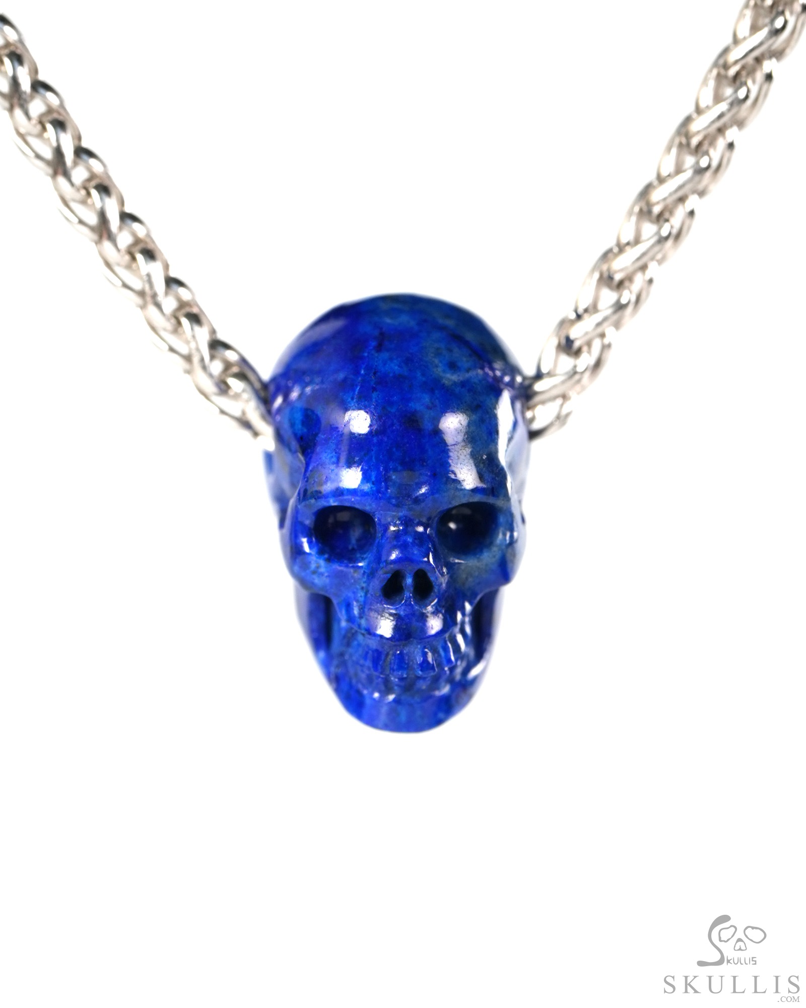 Minimalist Skull Pendant - 0.6" Lapis Lazuli Hand Carved Crystal Skull Pendant, Crystal Healing Skull Jewelry, for Women & Men Minimalist Skull Pendant - 0.6" Lapis Lazuli Hand Carved Crystal Skull Pendant, Crystal Healing Skull Jewelry, for Women & Men