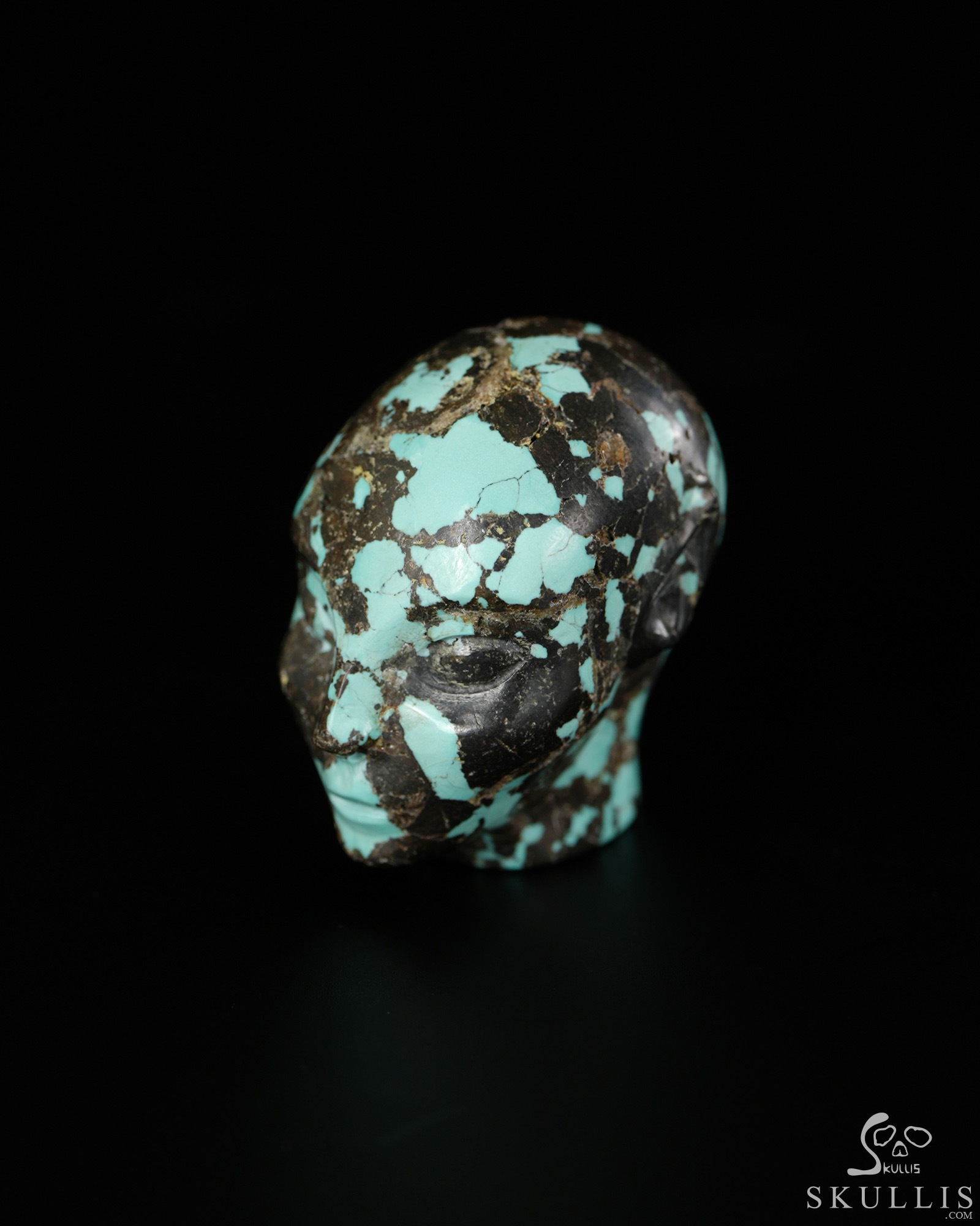 Gemstone 1.2" Turquoise Hand Carved Fairy Elf Alien Crystal Skull Companion Sculpture, Crystal Healing Gemstone 1.2" Turquoise Hand Carved Fairy Elf Alien Crystal Skull Companion Sculpture, Crystal Healing