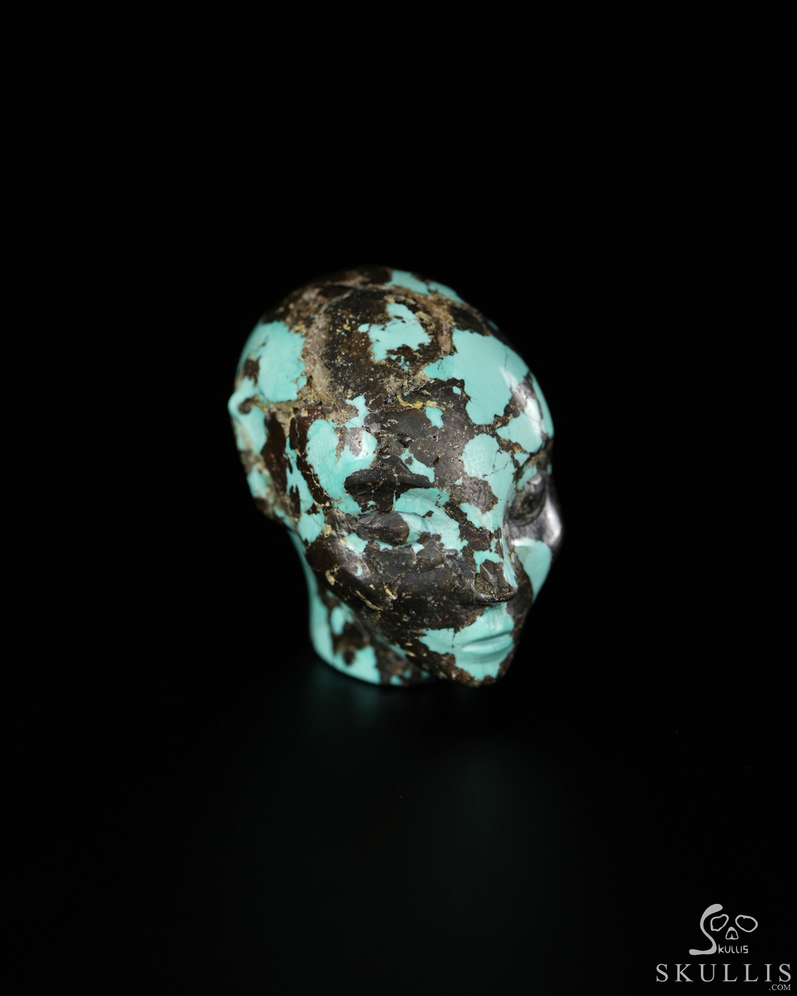 Gemstone 1.2" Turquoise Hand Carved Fairy Elf Alien Crystal Skull Companion Sculpture, Crystal Healing Gemstone 1.2" Turquoise Hand Carved Fairy Elf Alien Crystal Skull Companion Sculpture, Crystal Healing