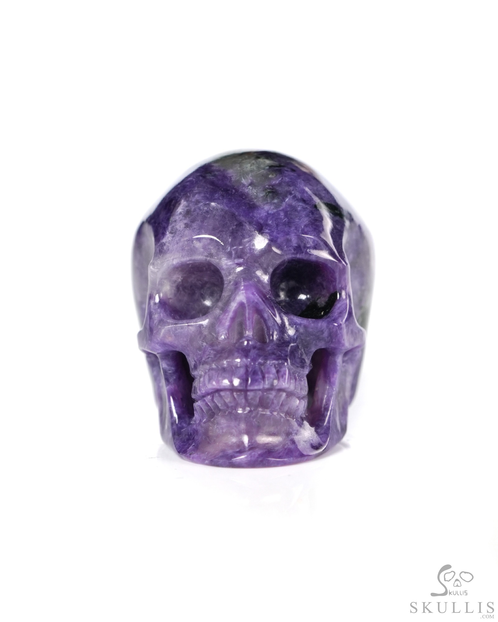 Gemstone 1.5" Russian Charoite Hand Carved Crystal Skull, Super Realistic, Crystal Healing Gemstone 1.5" Russian Charoite Hand Carved Crystal Skull, Super Realistic, Crystal Healing
