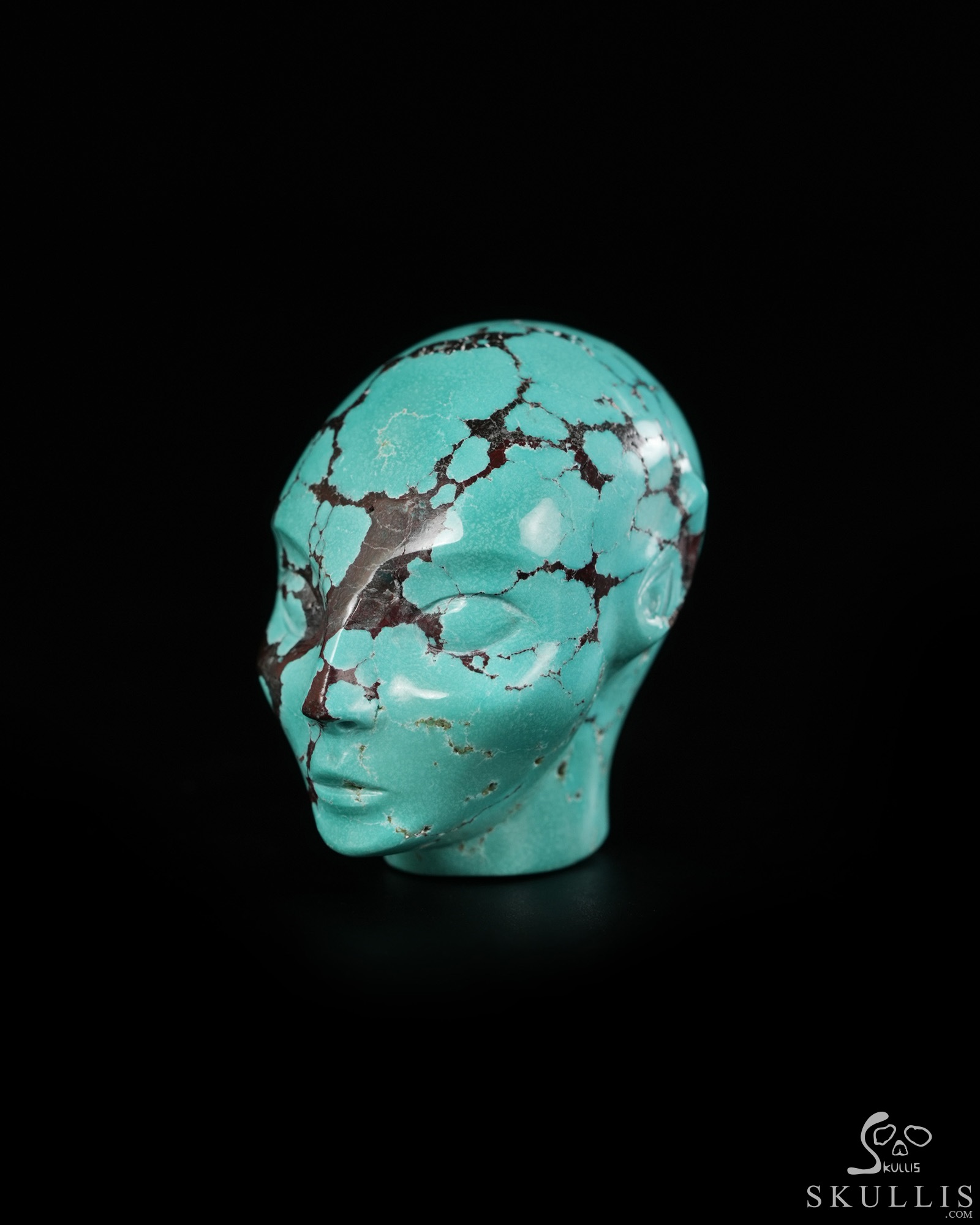 Gemstone 1.3" Turquoise Hand Carved Fairy Elf Alien Crystal Skull Companion Sculpture, Crystal Healing Gemstone 1.3" Turquoise Hand Carved Fairy Elf Alien Crystal Skull Companion Sculpture, Crystal Healing