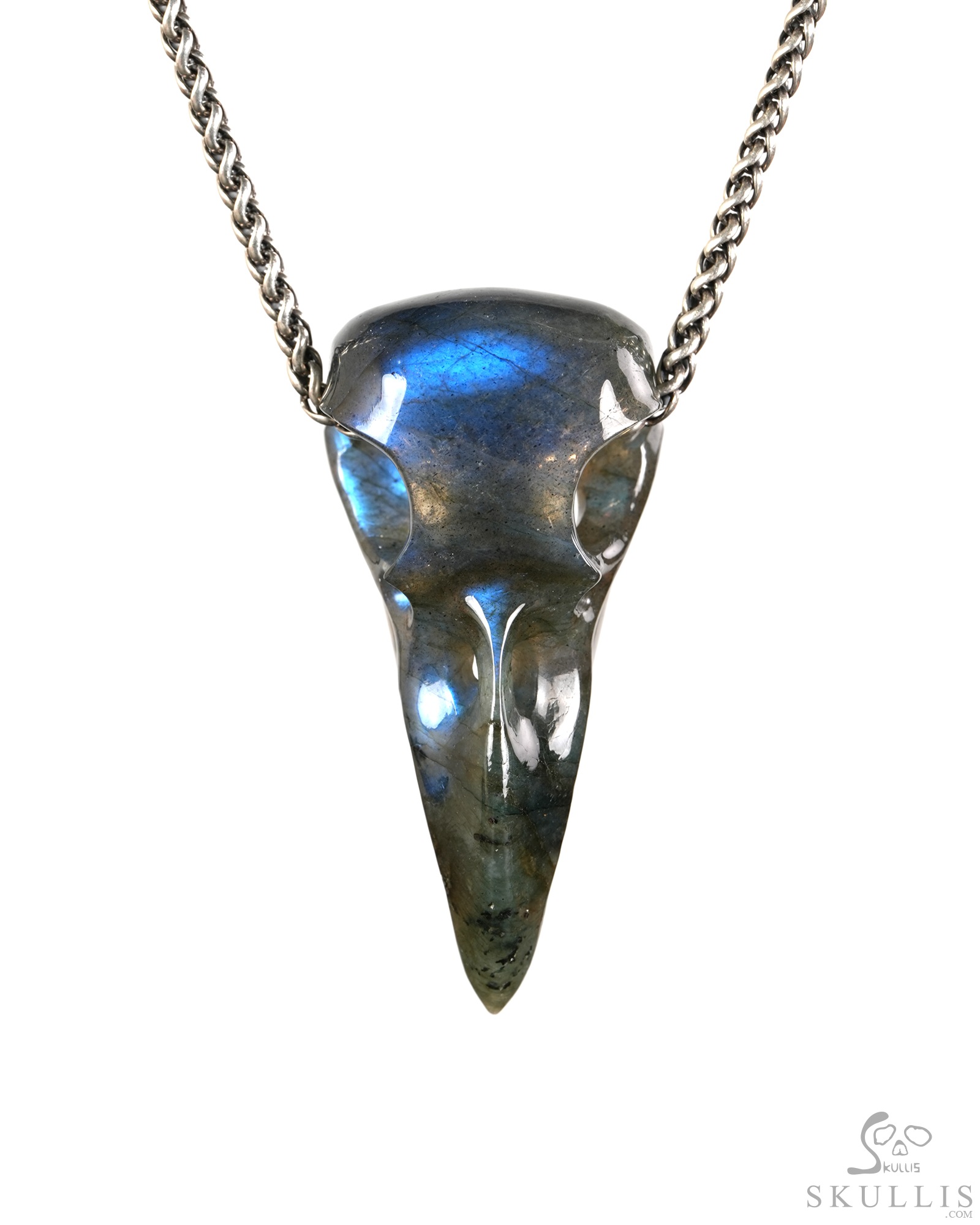 Night Pathfinder - 2.2" Labradorite Hand Carved Crystal Skull Pendant, Crystal Healing Skull Jewelry, for Women & Men Night Pathfinder - 2.2" Labradorite Hand Carved Crystal Skull Pendant, Crystal Healing Skull Jewelry, for Women & Men