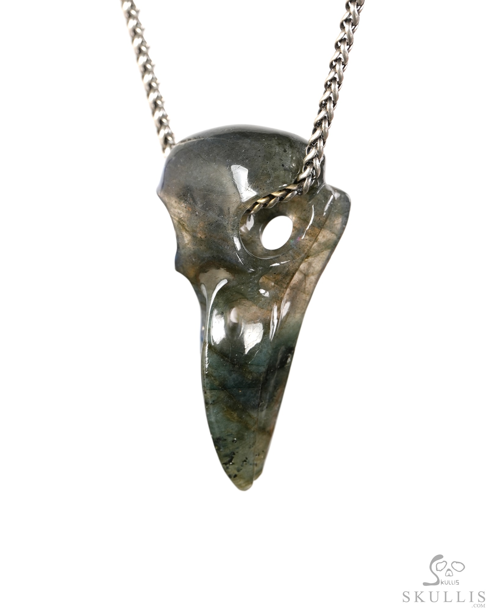 Night Pathfinder - 2.2" Labradorite Hand Carved Crystal Skull Pendant, Crystal Healing Skull Jewelry, for Women & Men Night Pathfinder - 2.2" Labradorite Hand Carved Crystal Skull Pendant, Crystal Healing Skull Jewelry, for Women & Men