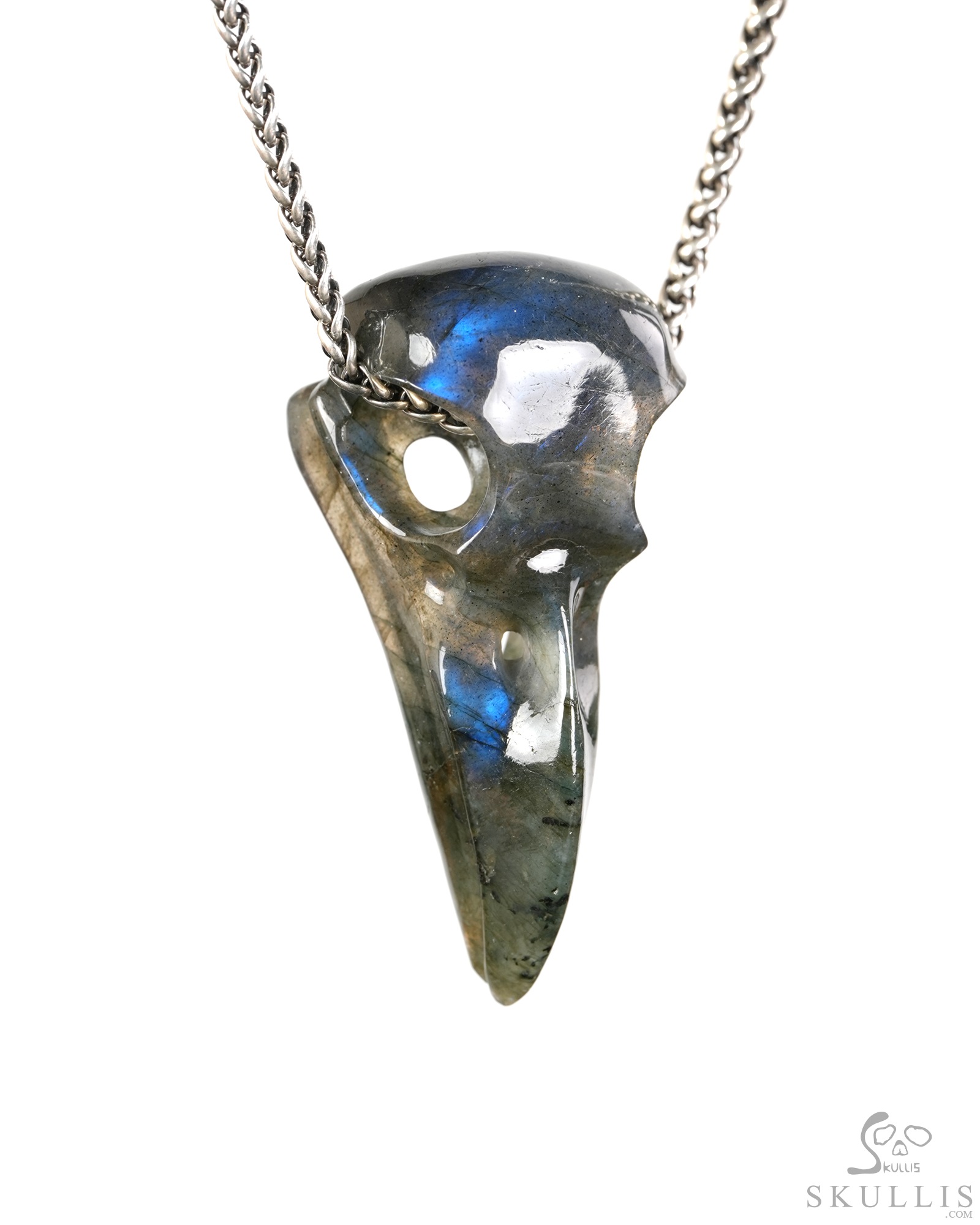Night Pathfinder - 2.2" Labradorite Hand Carved Crystal Skull Pendant, Crystal Healing Skull Jewelry, for Women & Men Night Pathfinder - 2.2" Labradorite Hand Carved Crystal Skull Pendant, Crystal Healing Skull Jewelry, for Women & Men