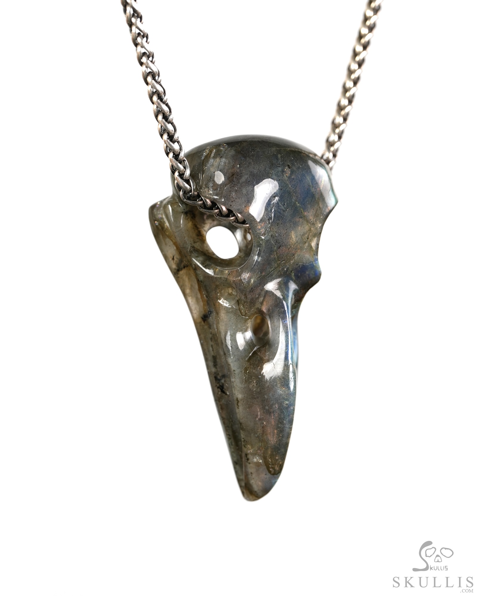 Night Pathfinder - 2.2" Labradorite Hand Carved Crystal Skull Pendant, Crystal Healing Skull Jewelry, for Women & Men Night Pathfinder - 2.2" Labradorite Hand Carved Crystal Skull Pendant, Crystal Healing Skull Jewelry, for Women & Men