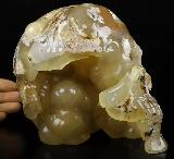 Lifesized 6.5" Sakura Agate Carved Crystal Mineral Skull, Crystal Healing