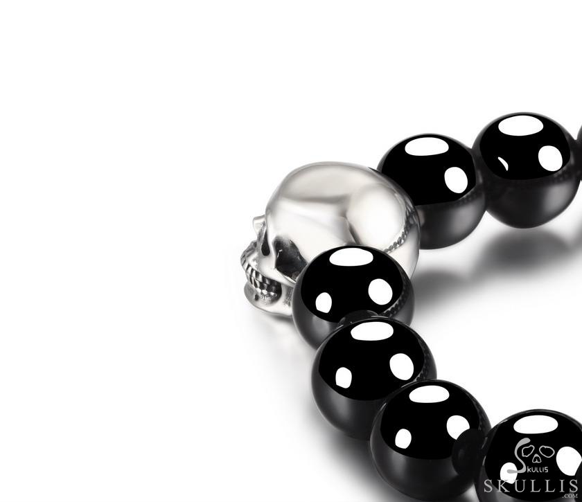 The Harmonious Pulse - 925 Sterling Silver Hand Carved Skull & Black obsidian Bracelet, Crystal Healing Skull Jewelry, for Women & Men The Harmonious Pulse - 925 Sterling Silver Hand Carved Skull & Black obsidian Bracelet, Crystal Healing Skull Jewelry, for Women & Men