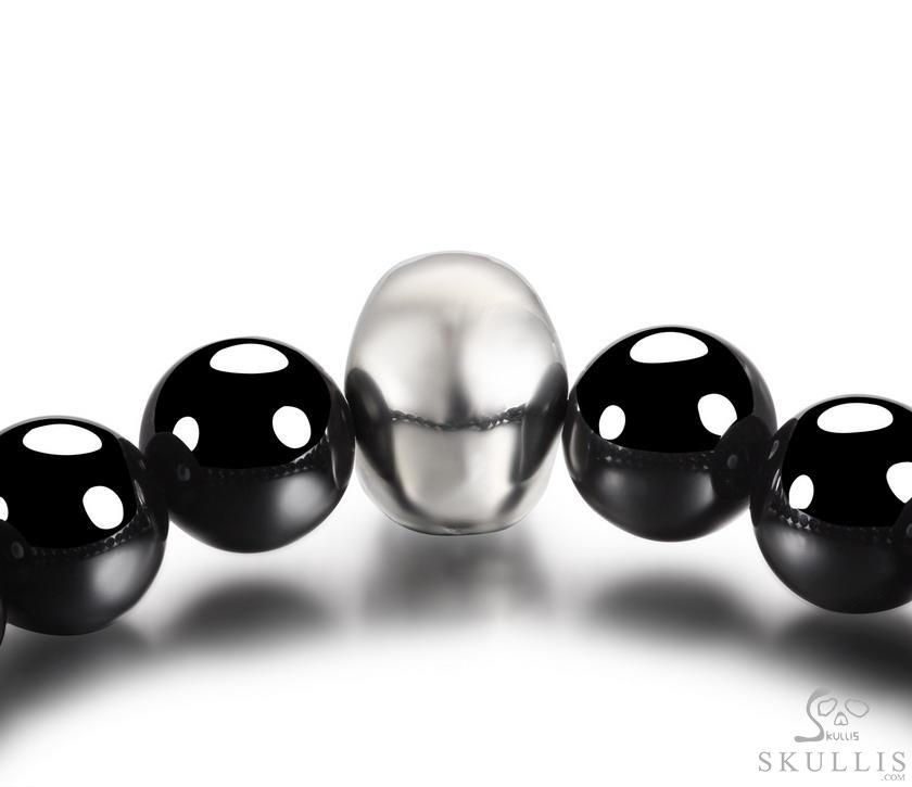 The Harmonious Pulse - 925 Sterling Silver Hand Carved Skull & Black obsidian Bracelet, Crystal Healing Skull Jewelry, for Women & Men The Harmonious Pulse - 925 Sterling Silver Hand Carved Skull & Black obsidian Bracelet, Crystal Healing Skull Jewelry, for Women & Men