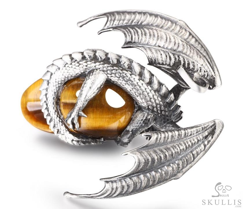 Crown of Ash and Bone - Necklace of Gold Tiger's Eye Hand Carved Crystal Skull with Ruby Eyes Dragon, Crystal Healing Skull Jewelry, for Women & Men Crown of Ash and Bone - Necklace of Gold Tiger's Eye Hand Carved Crystal Skull with Ruby Eyes Dragon, Crystal Healing Skull Jewelry, for Women & Men