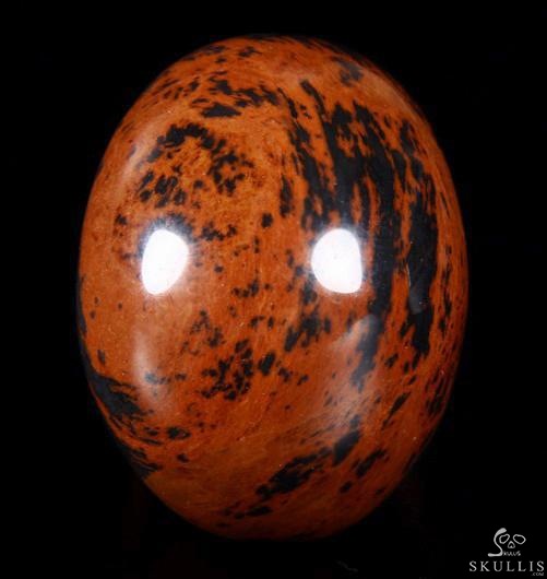 2.0" Mahogany Obsidian Carved Crystal Skull, Realistic 2.0" Mahogany Obsidian Carved Crystal Skull, Realistic
