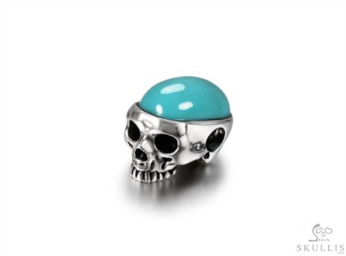 Turquoise & 925 Sterling Silver Carved Crystal Skull Pendant,925 Sterling Silver Turquoise & 925 Sterling Silver Carved Crystal Skull Pendant,925 Sterling Silver