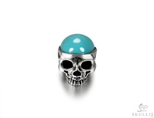 Turquoise & 925 Sterling Silver Carved Crystal Skull Pendant,925 Sterling Silver Turquoise & 925 Sterling Silver Carved Crystal Skull Pendant,925 Sterling Silver