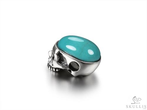 Turquoise & 925 Sterling Silver Carved Crystal Skull Pendant,925 Sterling Silver Turquoise & 925 Sterling Silver Carved Crystal Skull Pendant,925 Sterling Silver