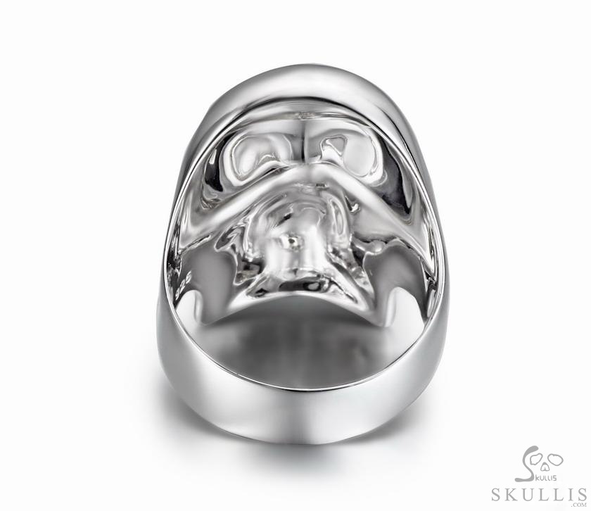 The Master - Rhodium Plated 925 Sterling Silver Skull Ring The Master - Rhodium Plated 925 Sterling Silver Skull Ring