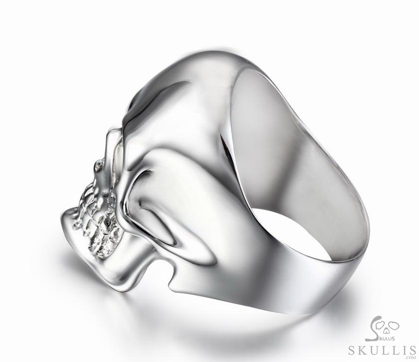 The Master - Rhodium Plated 925 Sterling Silver Skull Ring The Master - Rhodium Plated 925 Sterling Silver Skull Ring