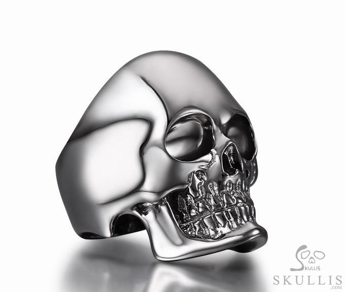 The Master - Black Rutanium & 925 Sterling Silver Plated Skull Ring The Master - Black Rutanium & 925 Sterling Silver Plated Skull Ring